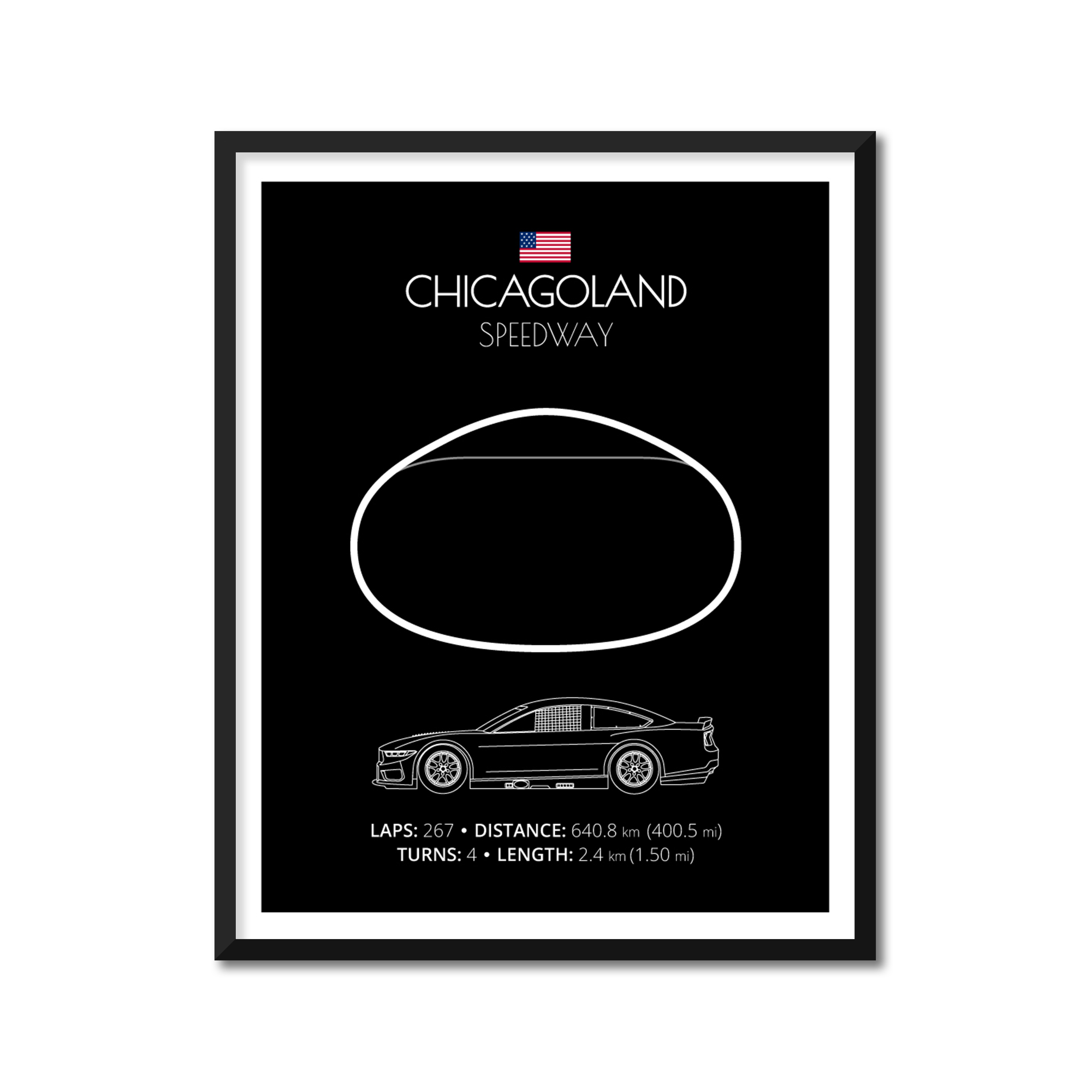 Chicagoland Speedway NASCAR Race Track Poster