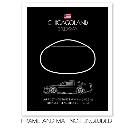 Chicagoland Speedway NASCAR Race Track Poster