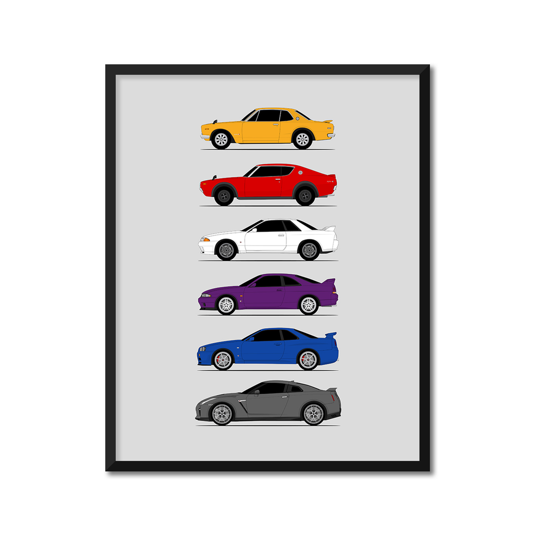 Nissan Skyline GT-R Generations (Side Profile)