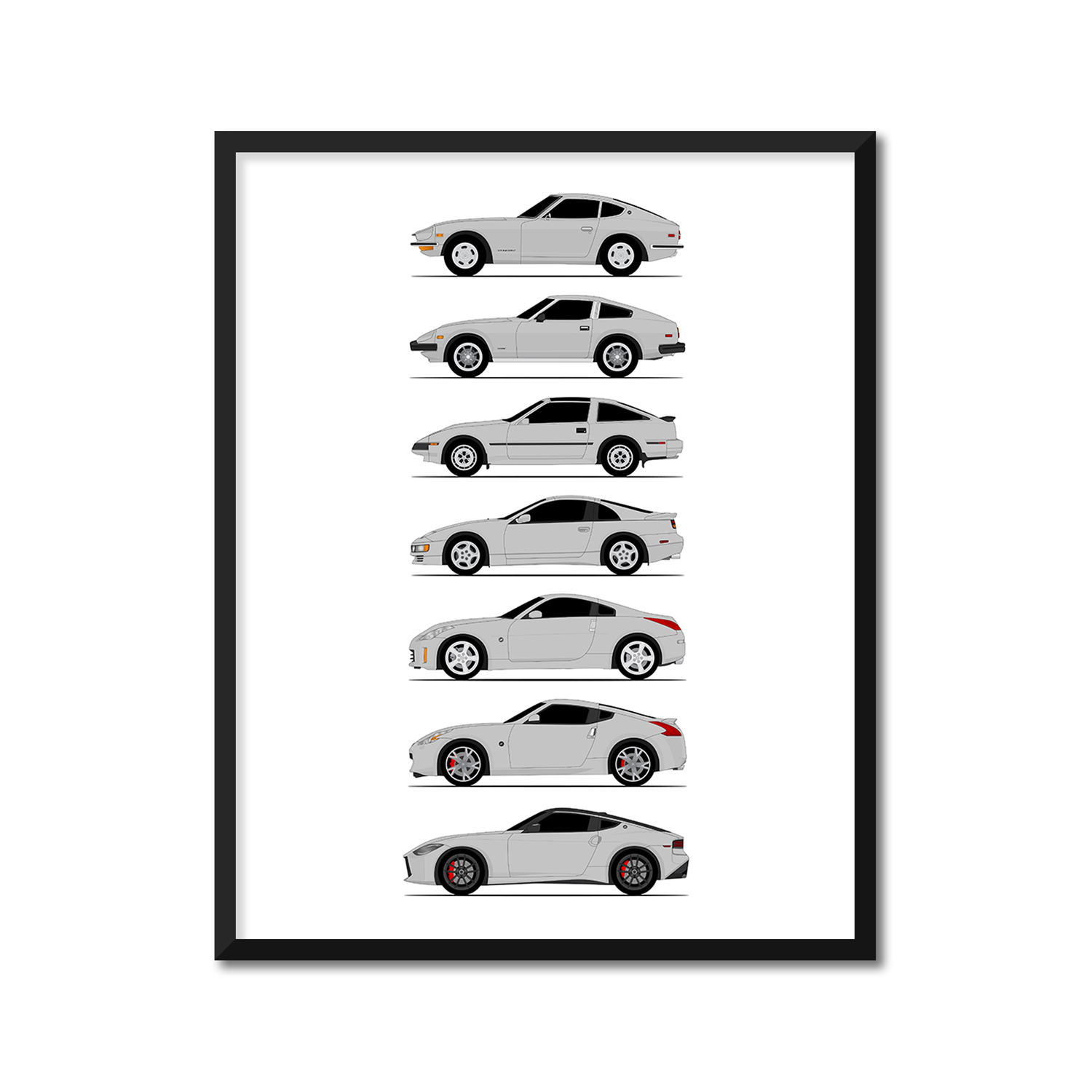 Nissan Z Car Generations (Side Profile)