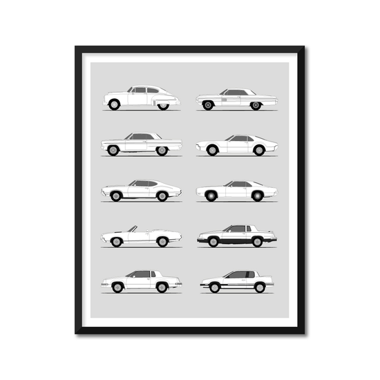 Oldsmobile Best Generations History and Evolution Poster (Side Profile)