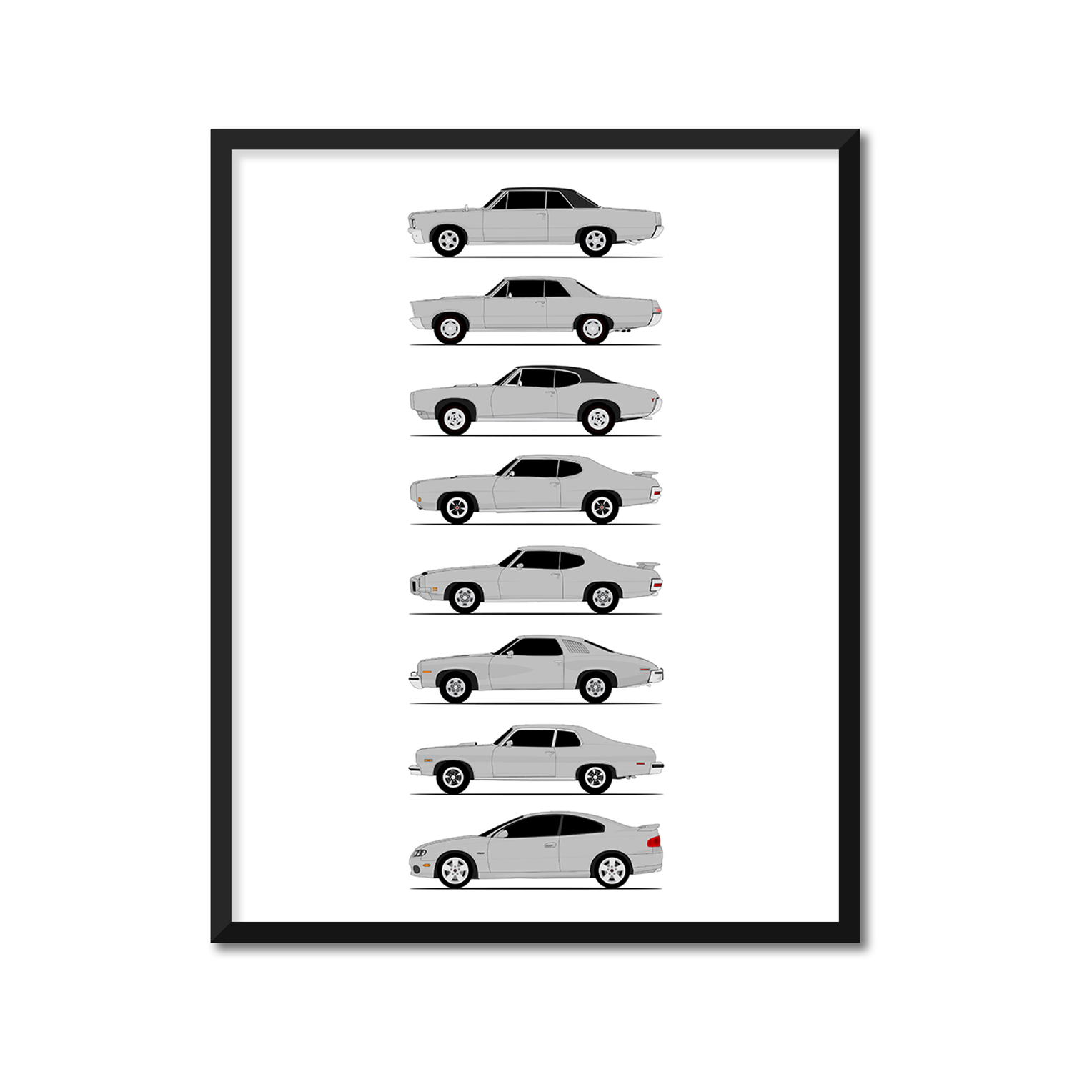 Pontiac GTO Generations (Side Profile)