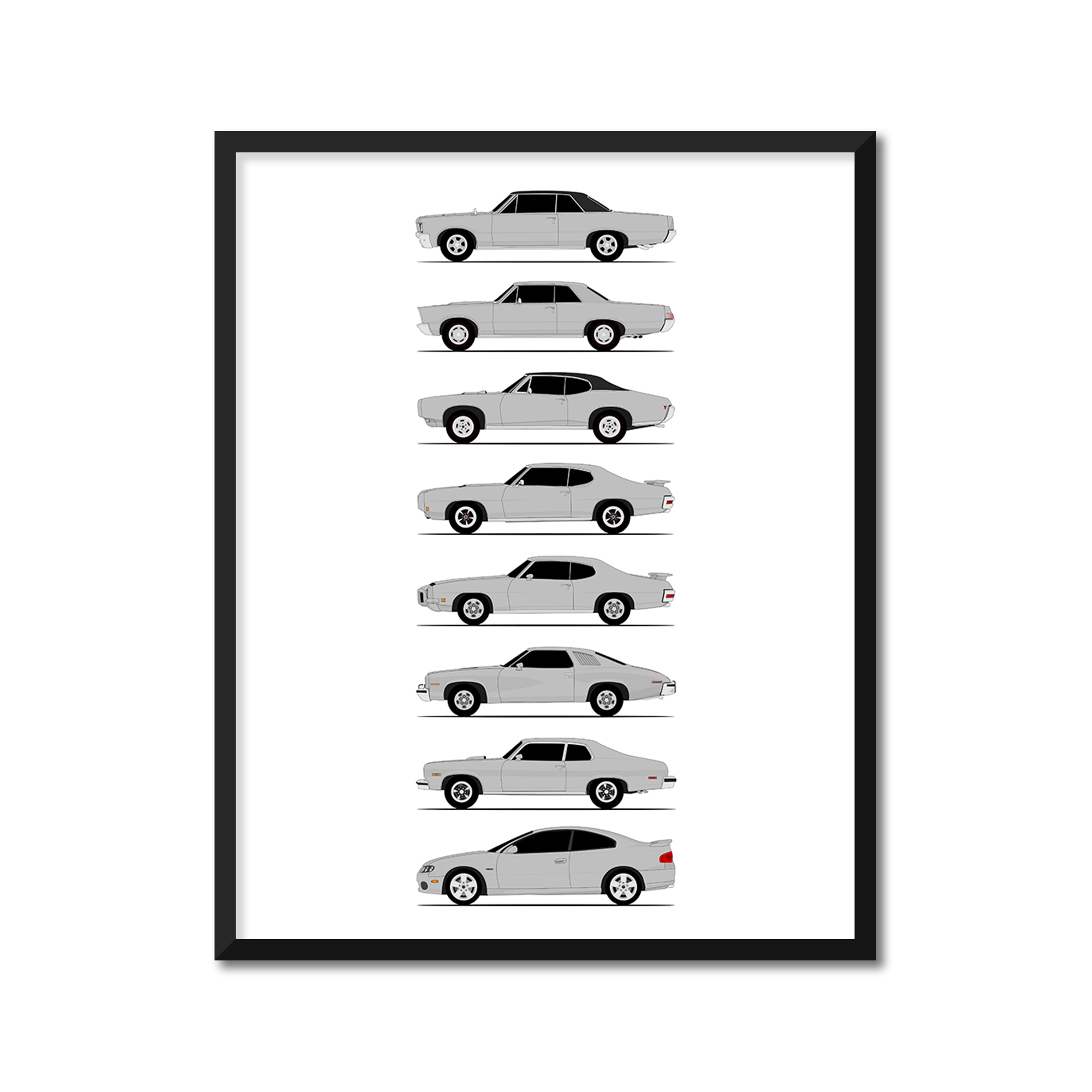 Pontiac GTO Generations (Side Profile)