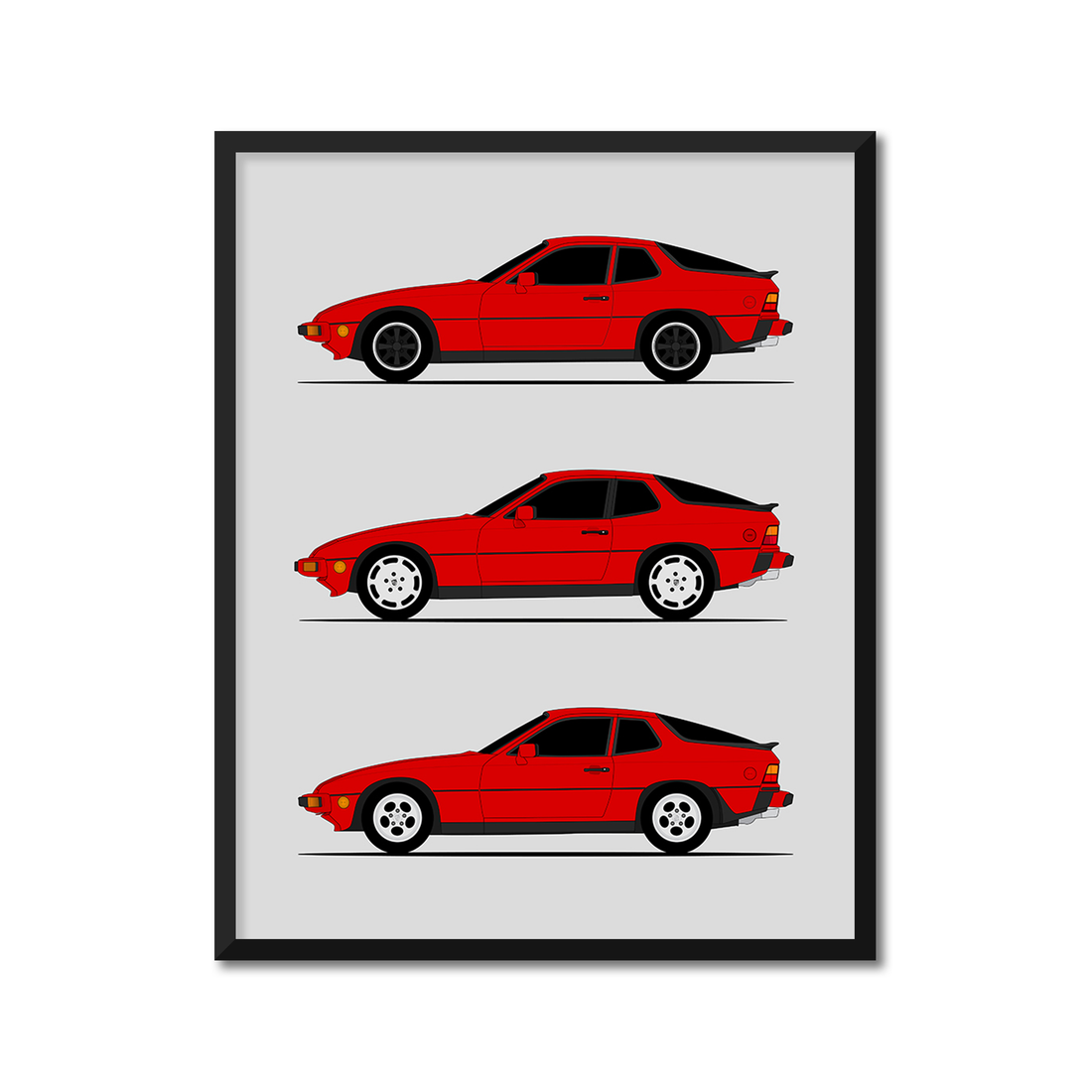 Porsche 924 Generations (Side Profile)