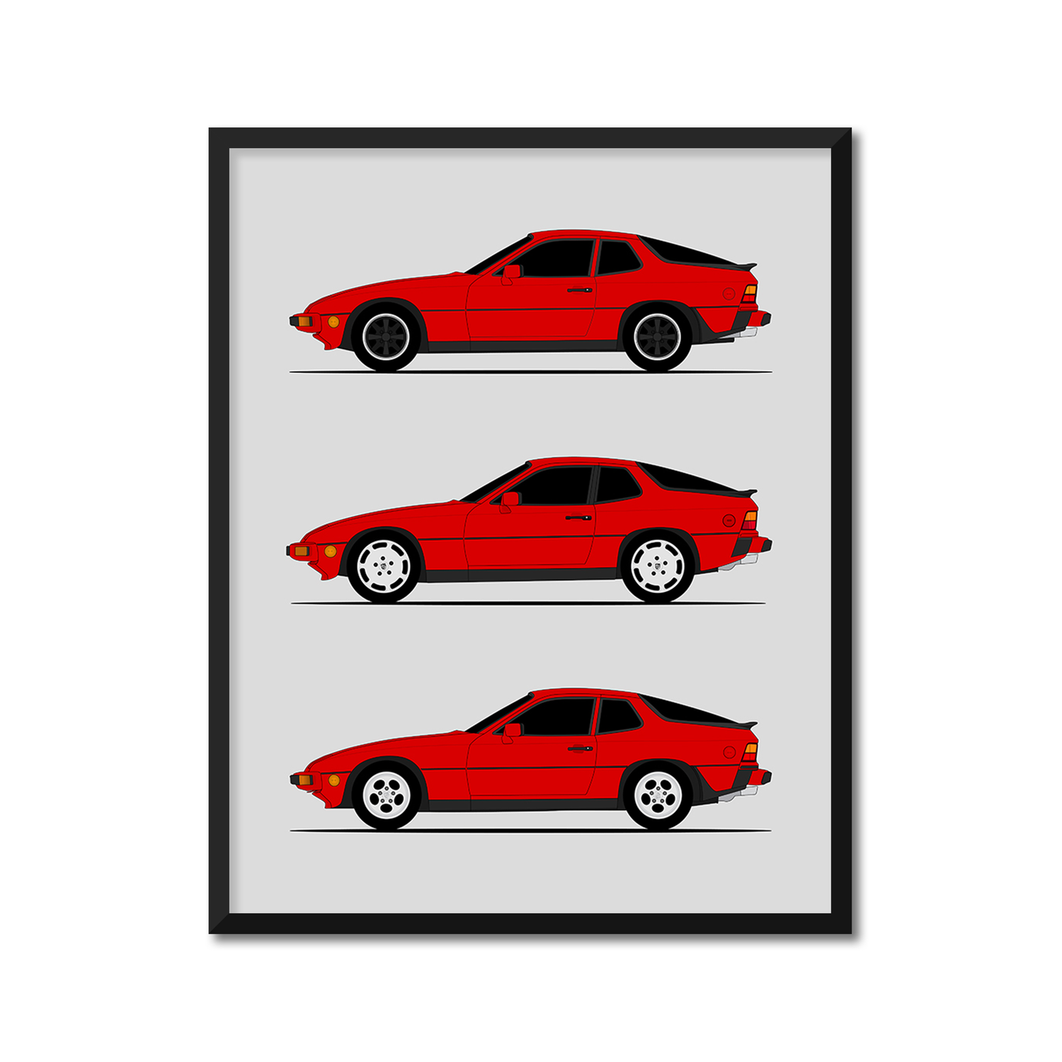 Porsche 924 Generations (Side Profile)
