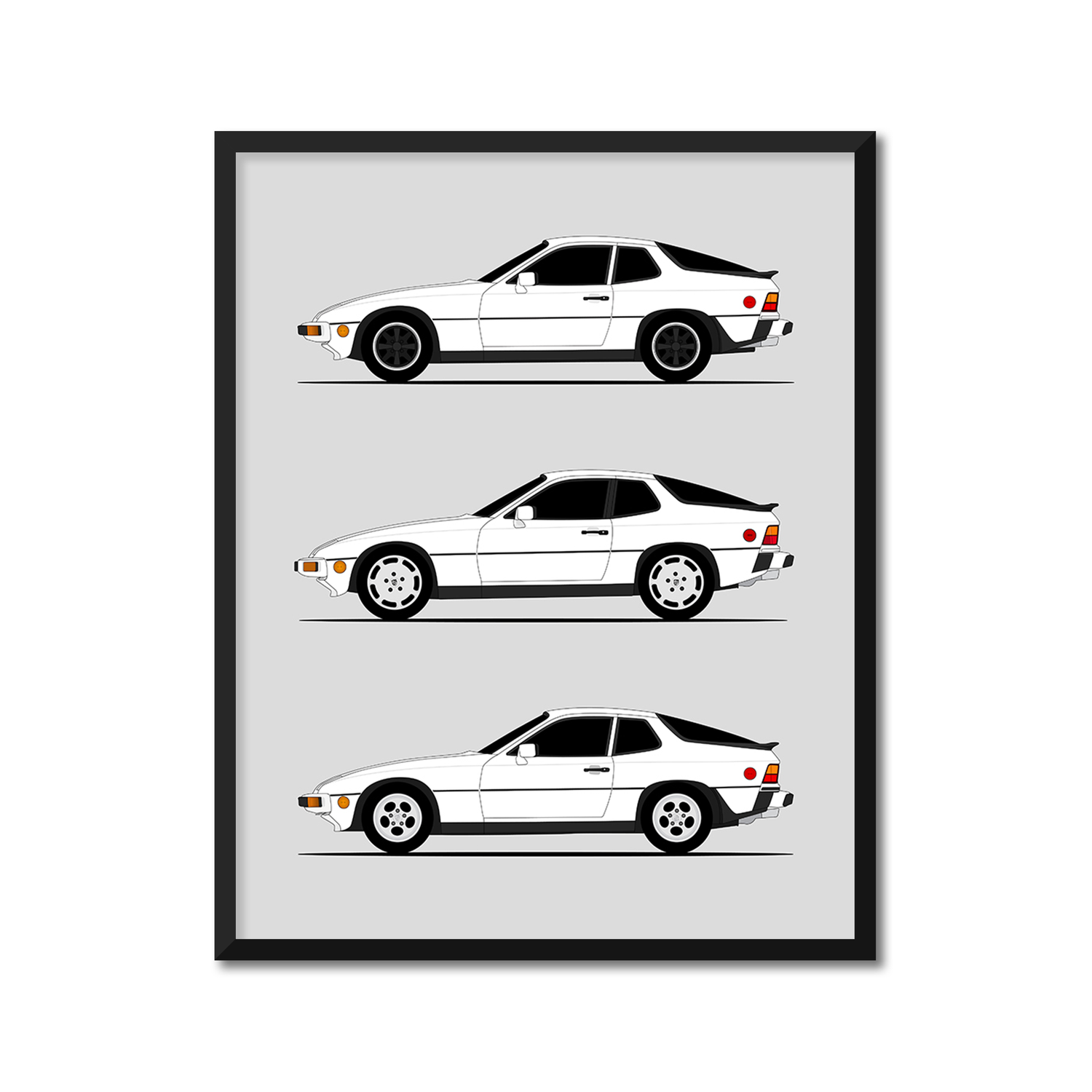 Porsche 924 Generations (Side Profile)