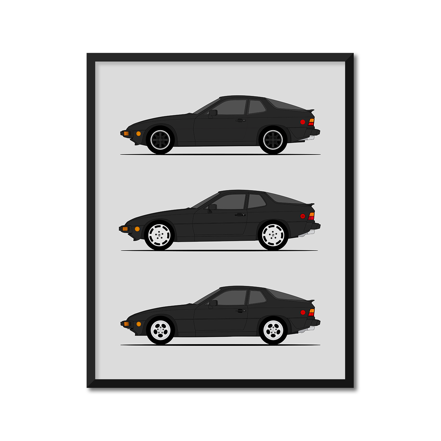Porsche 924 Generations (Side Profile)