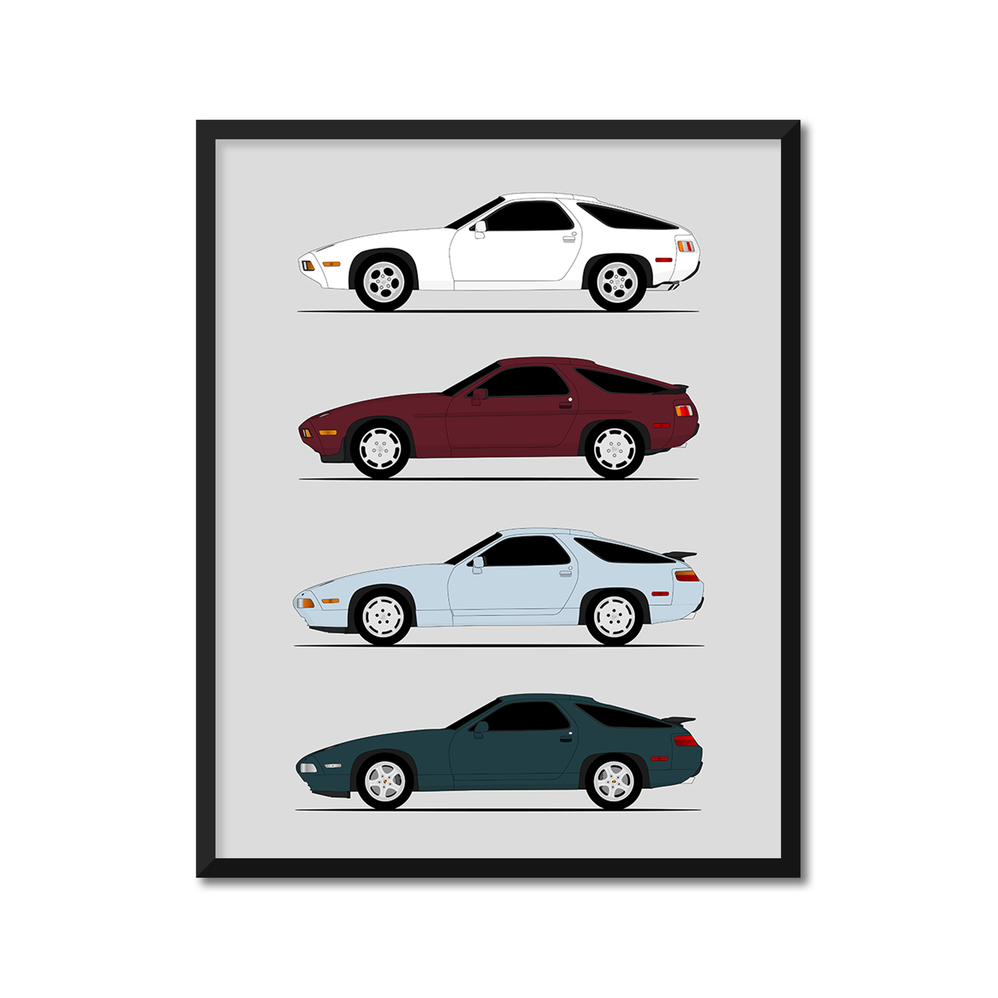 Porsche 928 Generations (Side Profile)