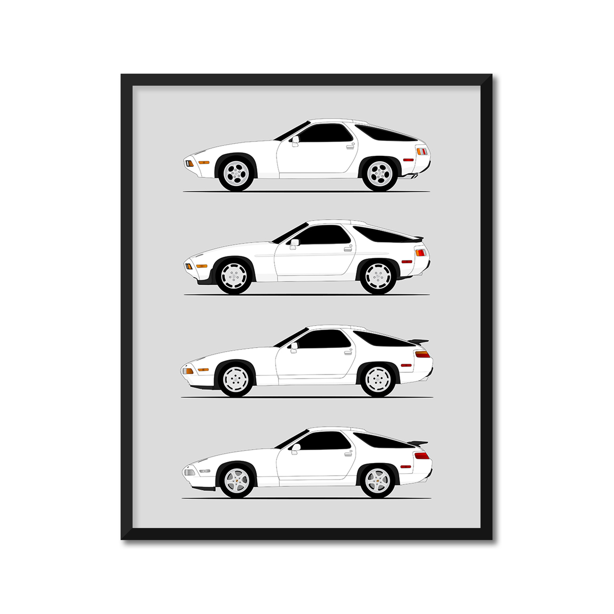Porsche 928 Generations (Side Profile)