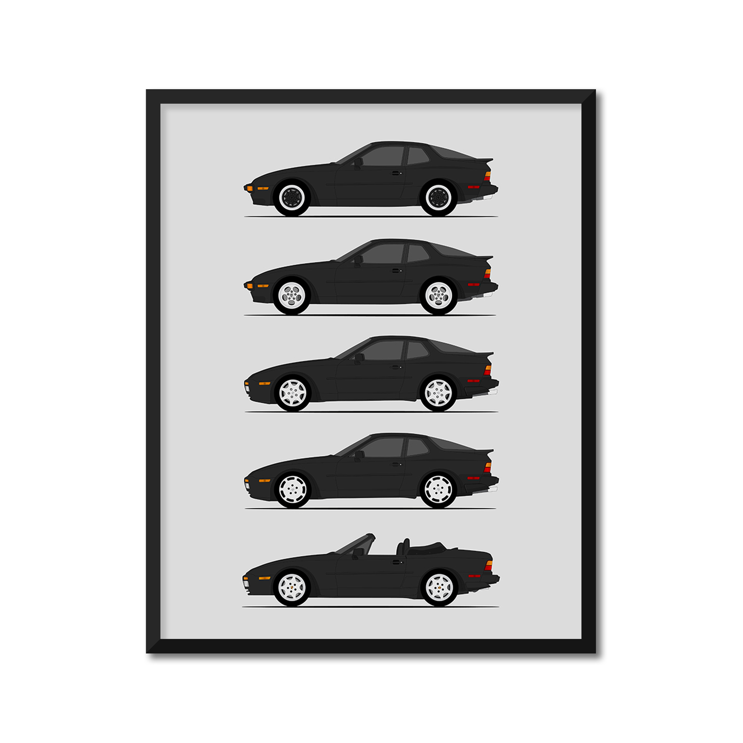 Porsche 944 Generations (Side Profile)