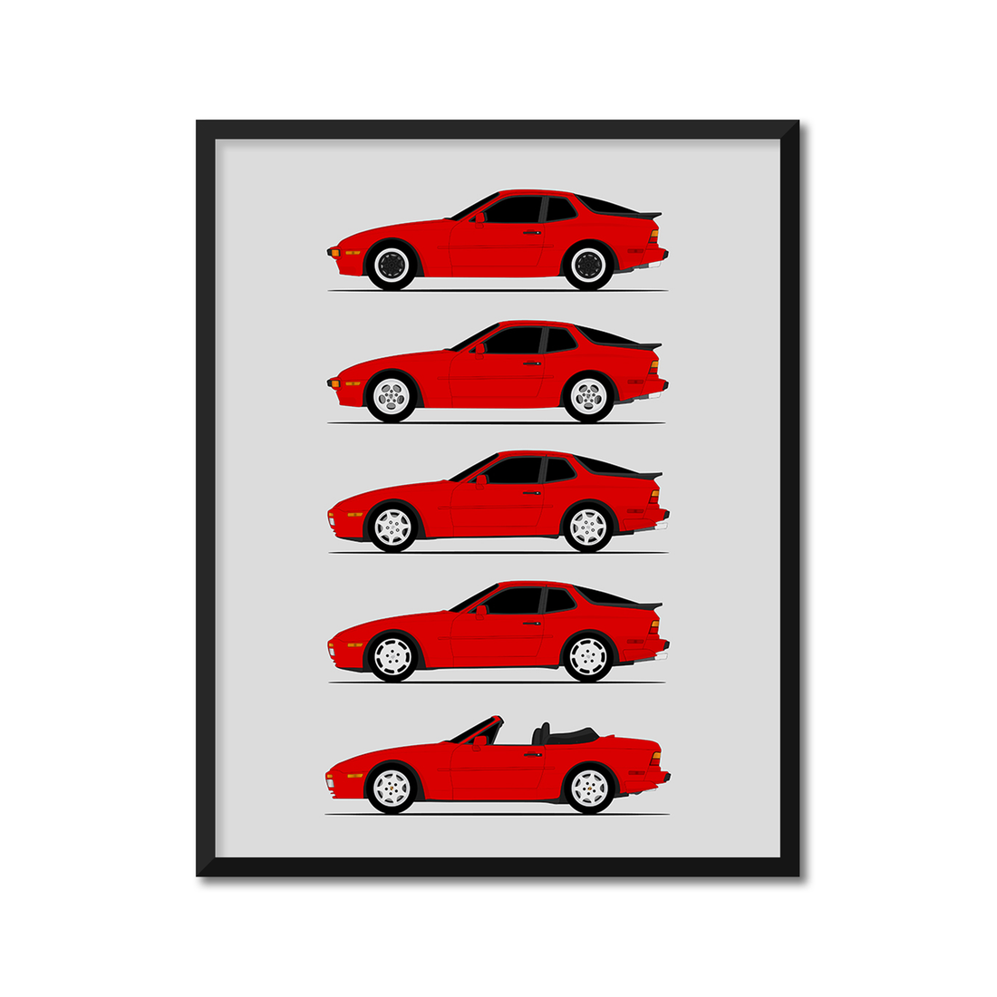 Porsche 944 Generations (Side Profile)