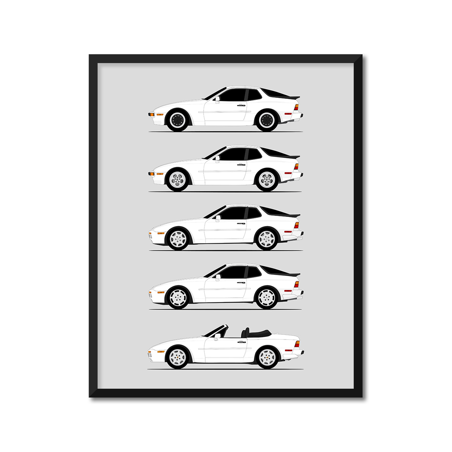 Porsche 944 Generations (Side Profile)