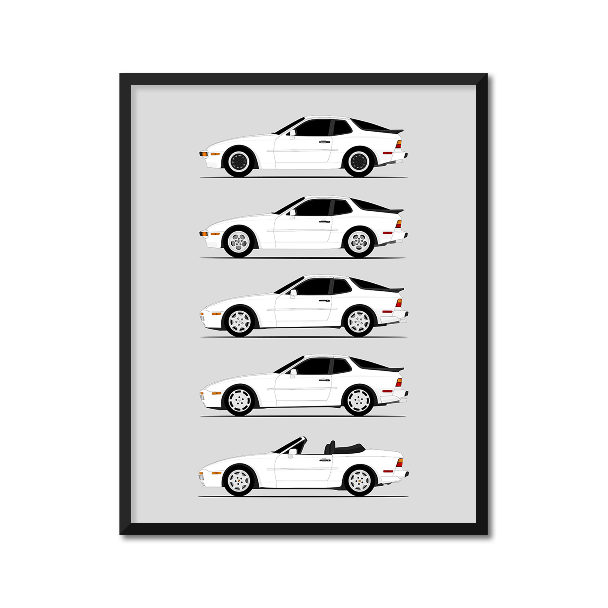 Porsche 944 Generations (Side Profile)