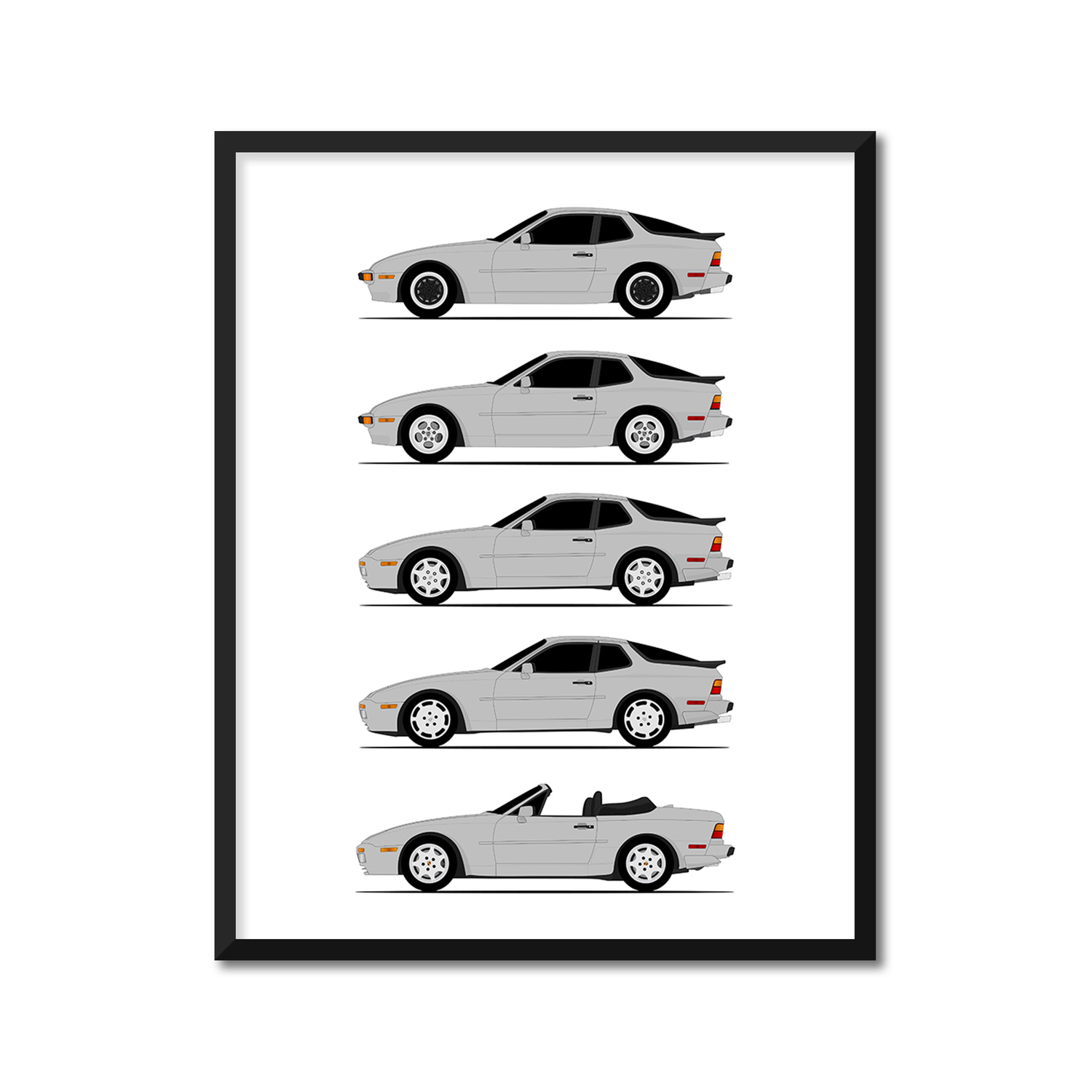 Porsche 944 Generations (Side Profile)