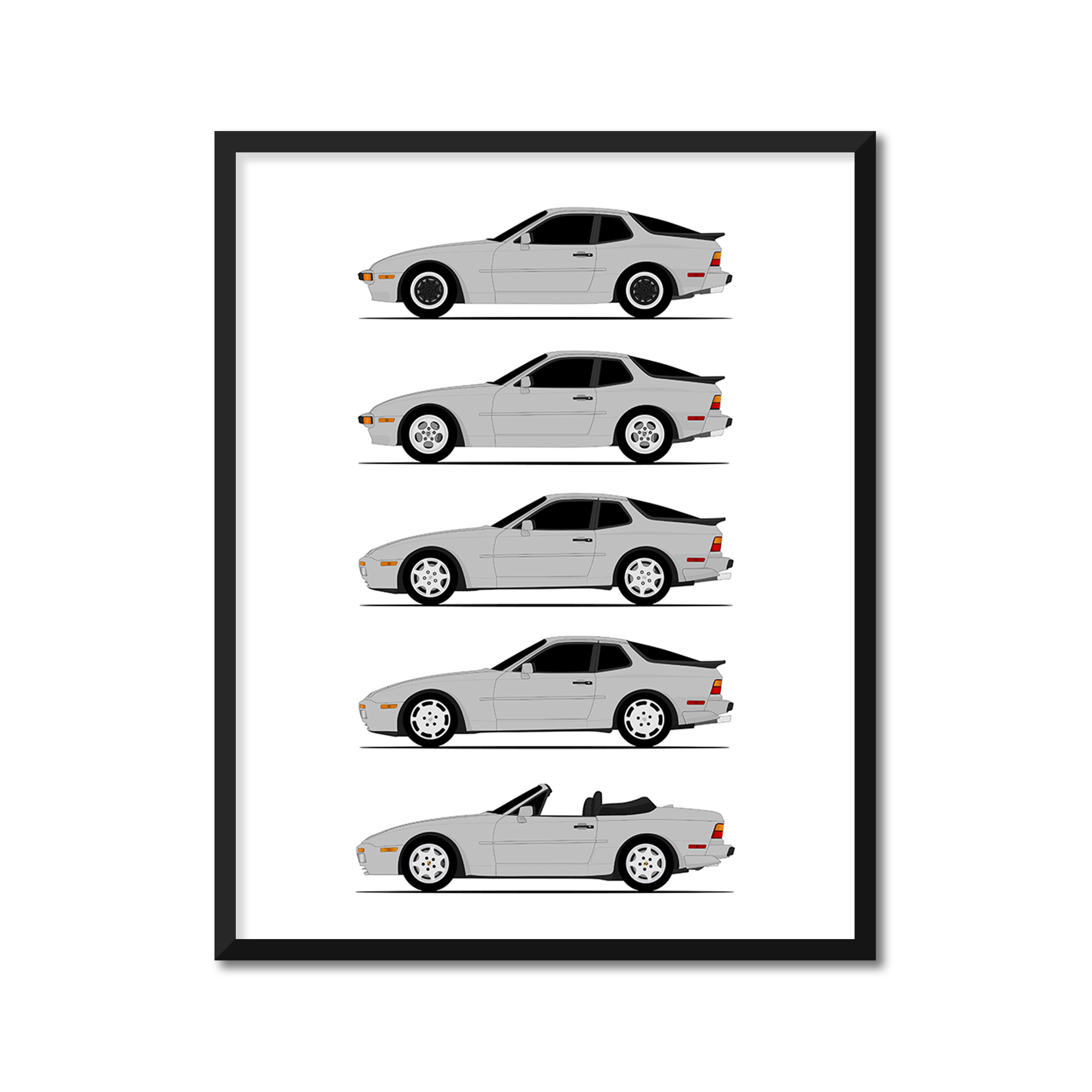 Porsche 944 Generations (Side Profile)