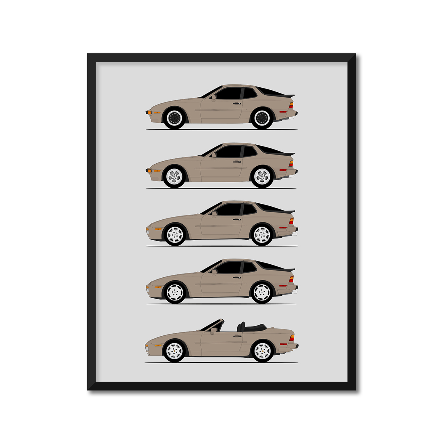 Porsche 944 Generations (Side Profile)