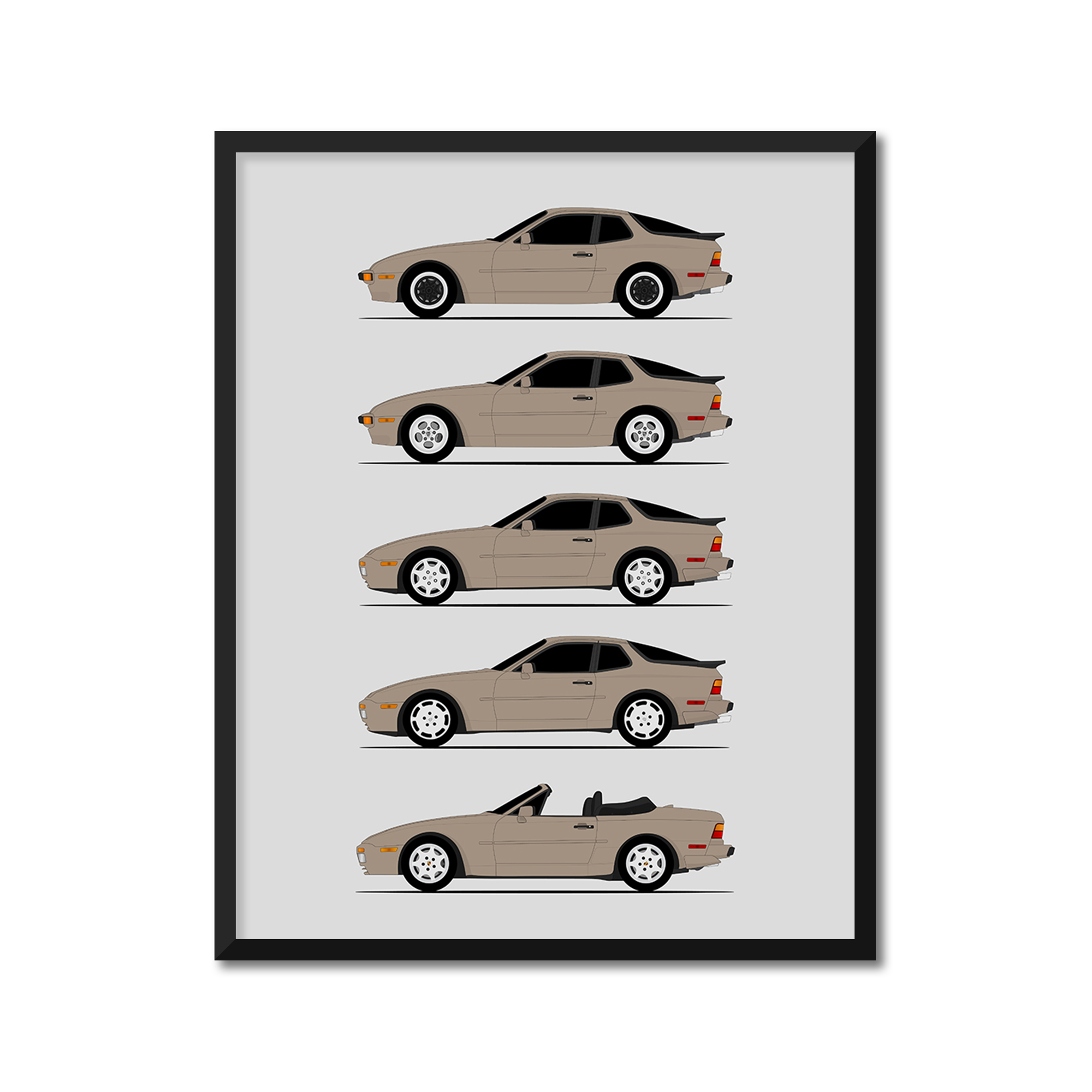 Porsche 944 Generations (Side Profile)