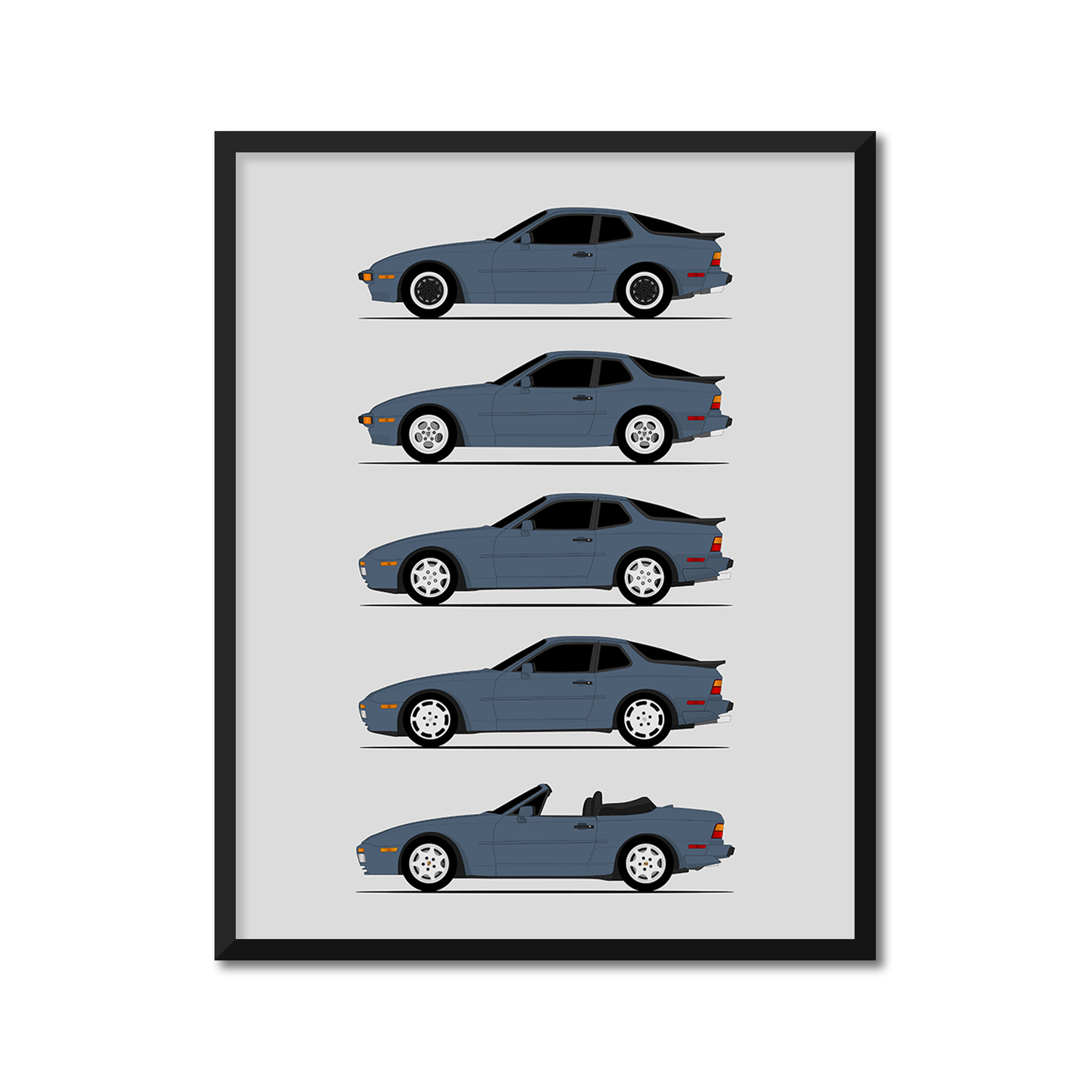 Porsche 944 Generations (Side Profile)