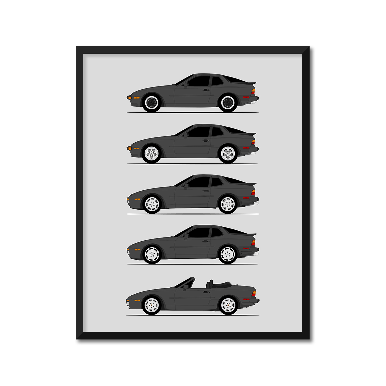 Porsche 944 Generations (Side Profile)