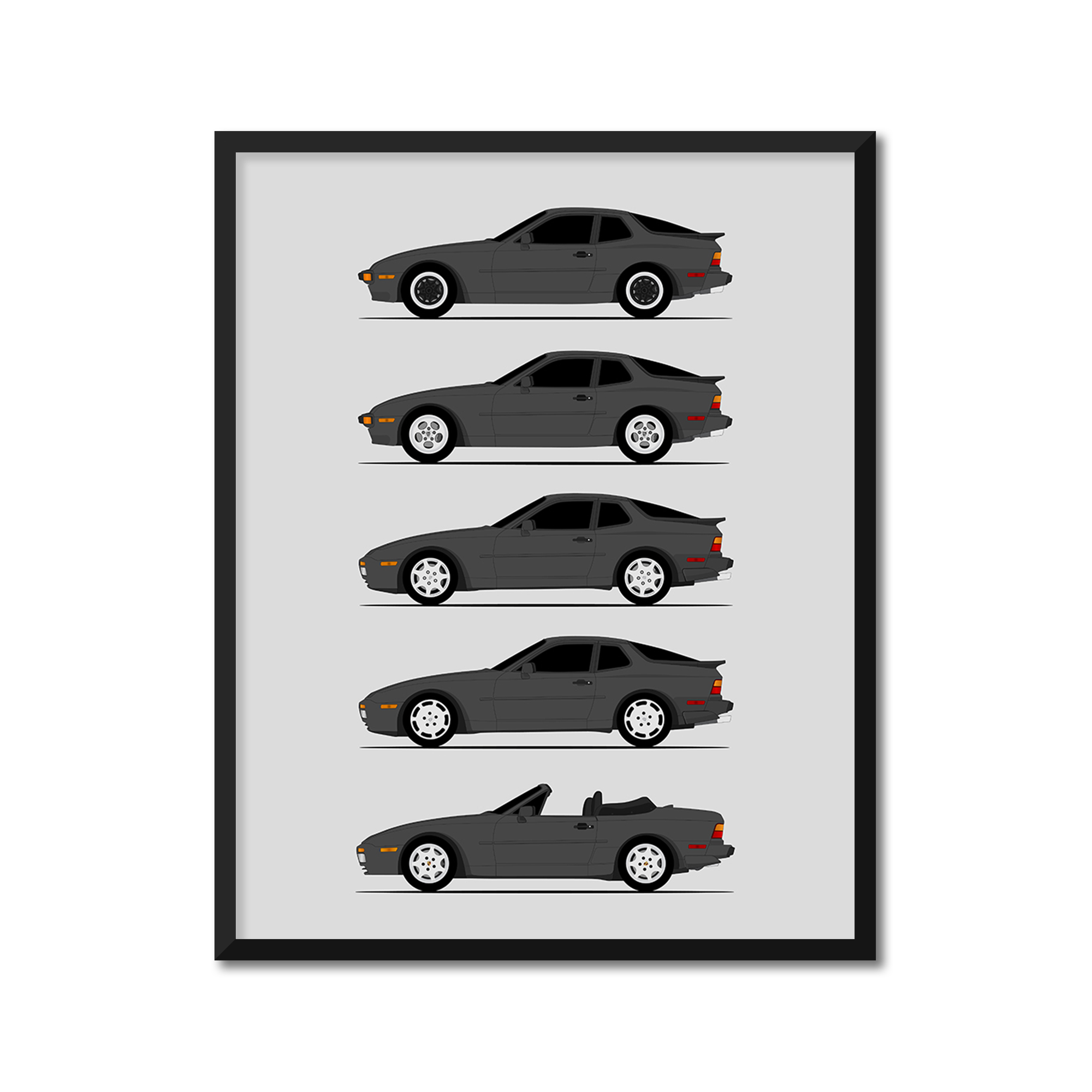 Porsche 944 Generations (Side Profile)