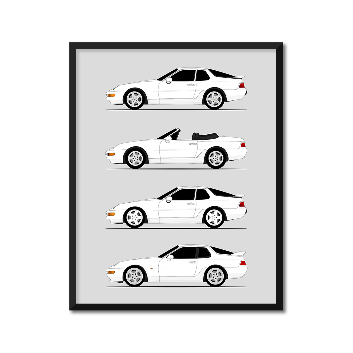Porsche 968 Generations (Side Profile)