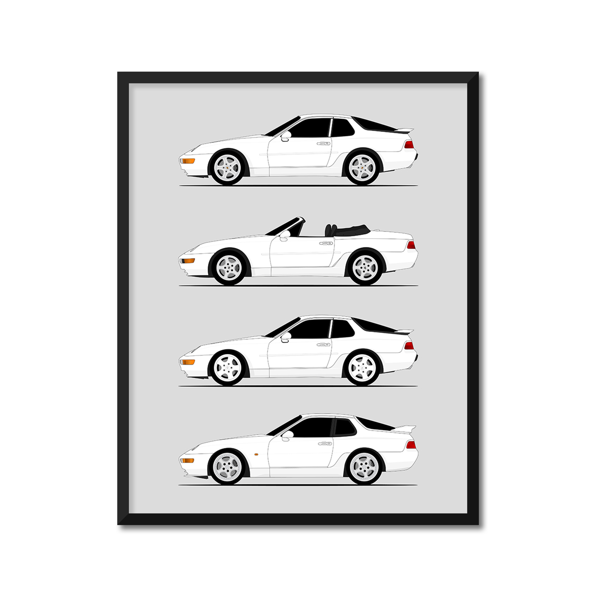Porsche 968 Generations (Side Profile)