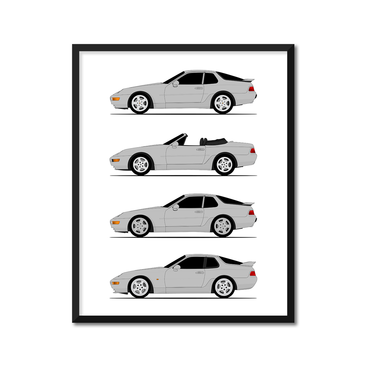 Porsche 968 Generations (Side Profile)