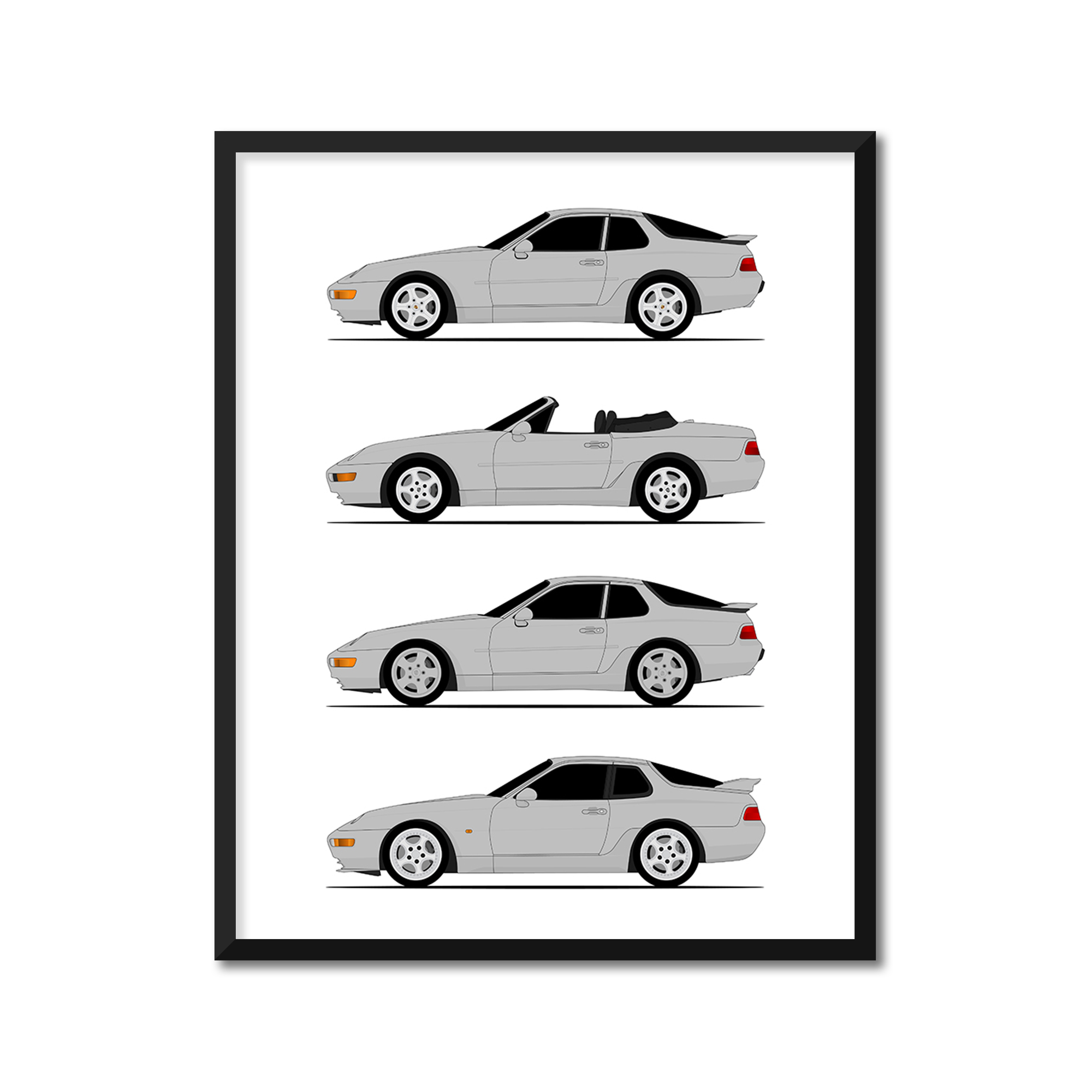 Porsche 968 Generations (Side Profile)
