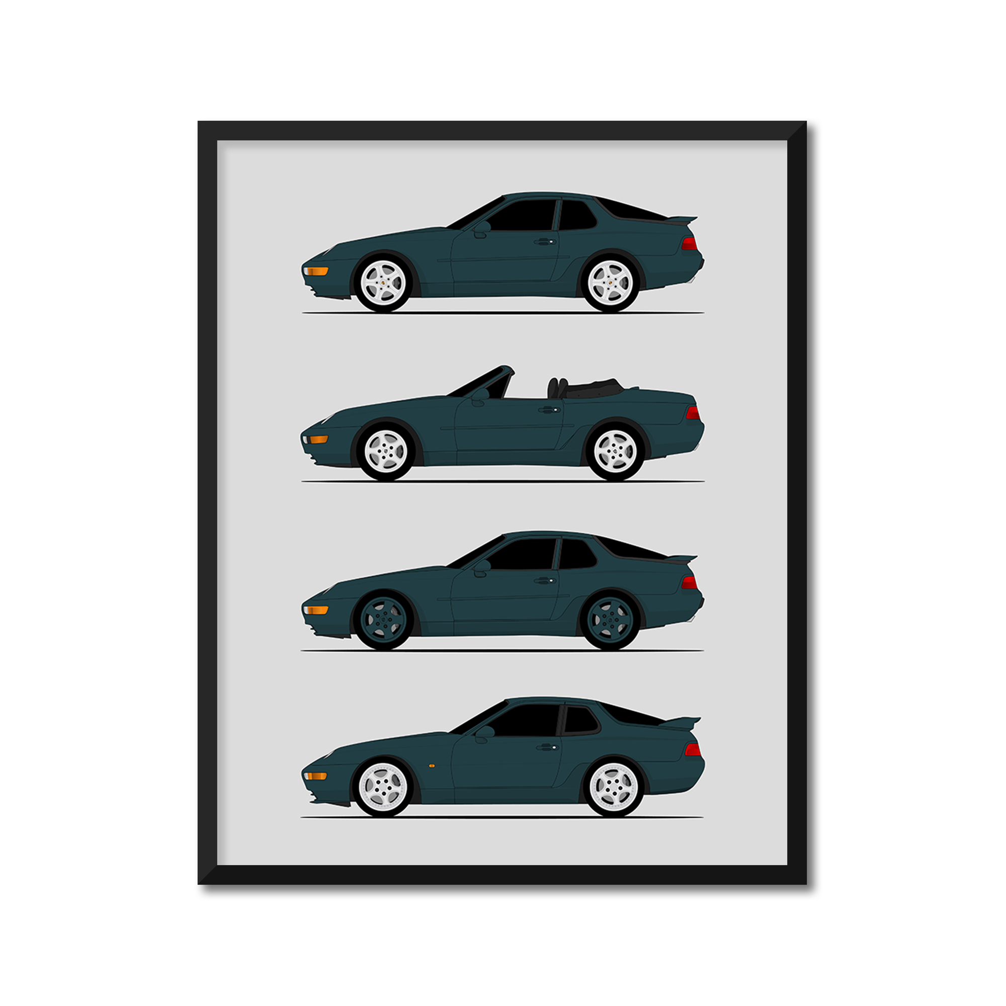 Porsche 968 Generations (Side Profile)