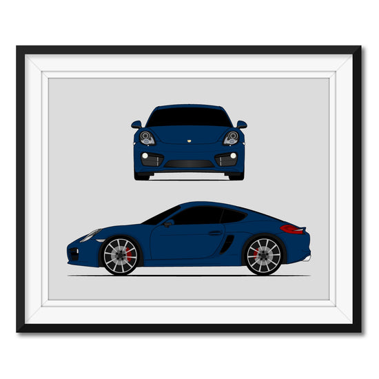 Porsche Cayman S 981 (2012-2016) (Front and Side) Poster
