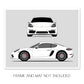 Porsche Cayman S 718 (2016-2020) (Front and Side) Poster