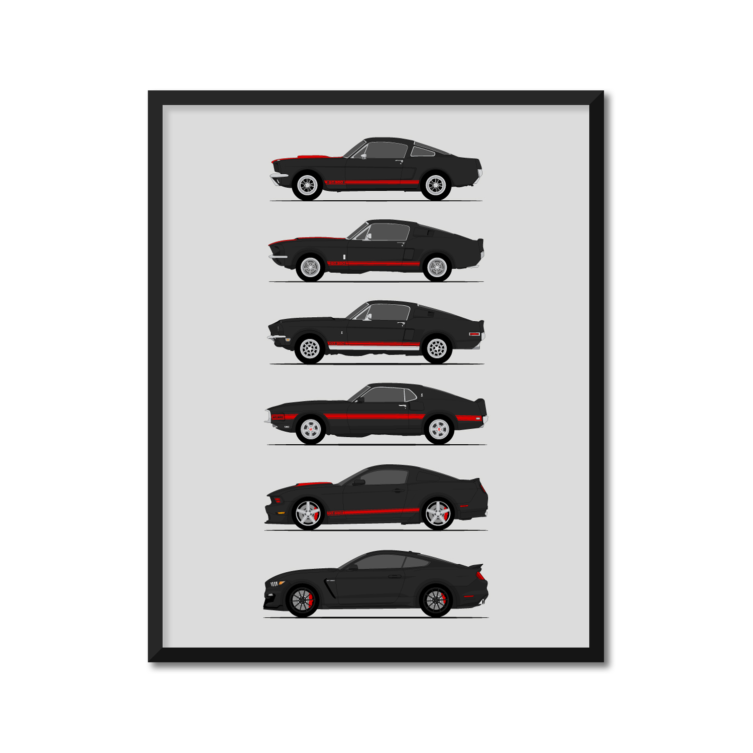 Shelby GT350 Generations (Ford) (Side Profile)