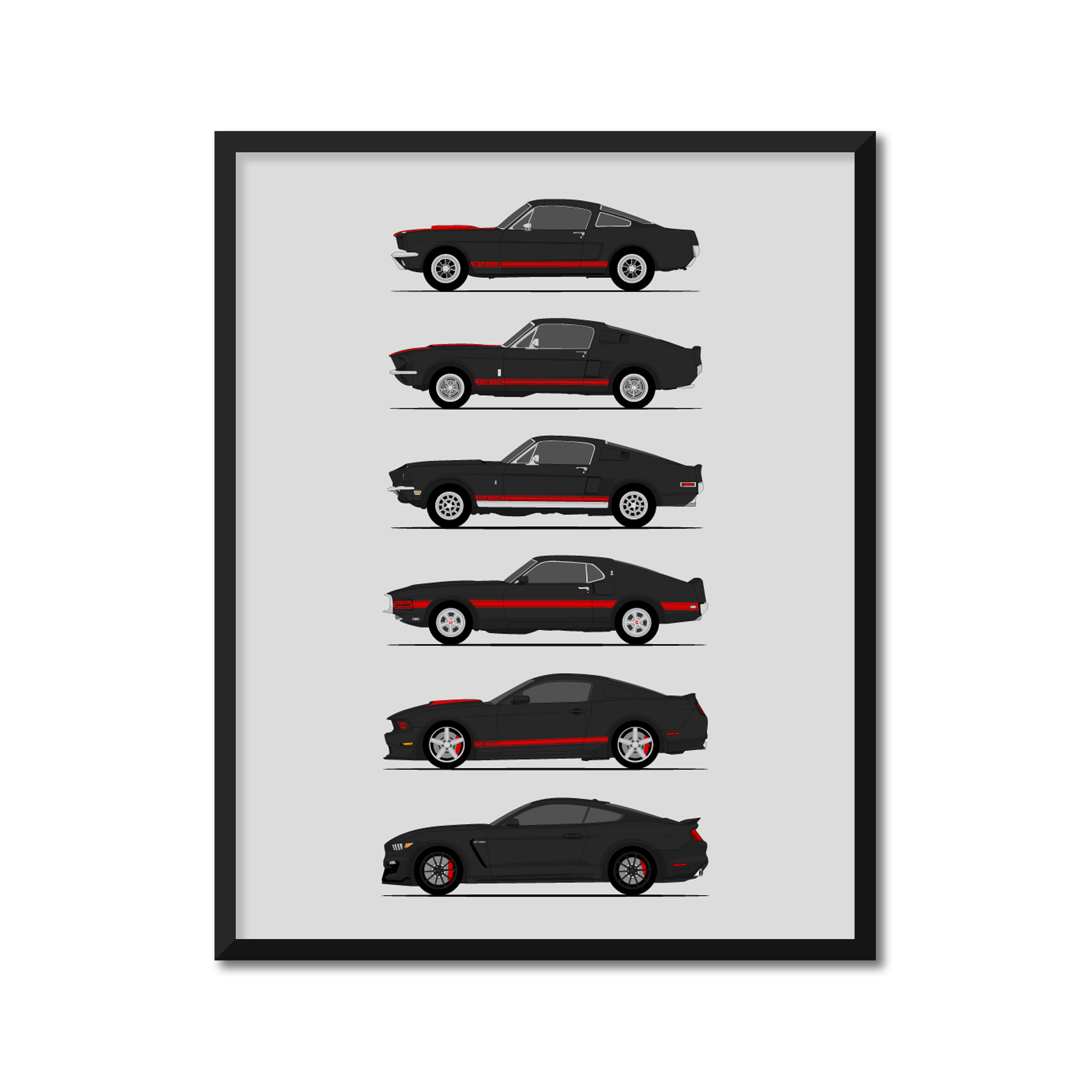 Shelby GT350 Generations (Ford) (Side Profile)