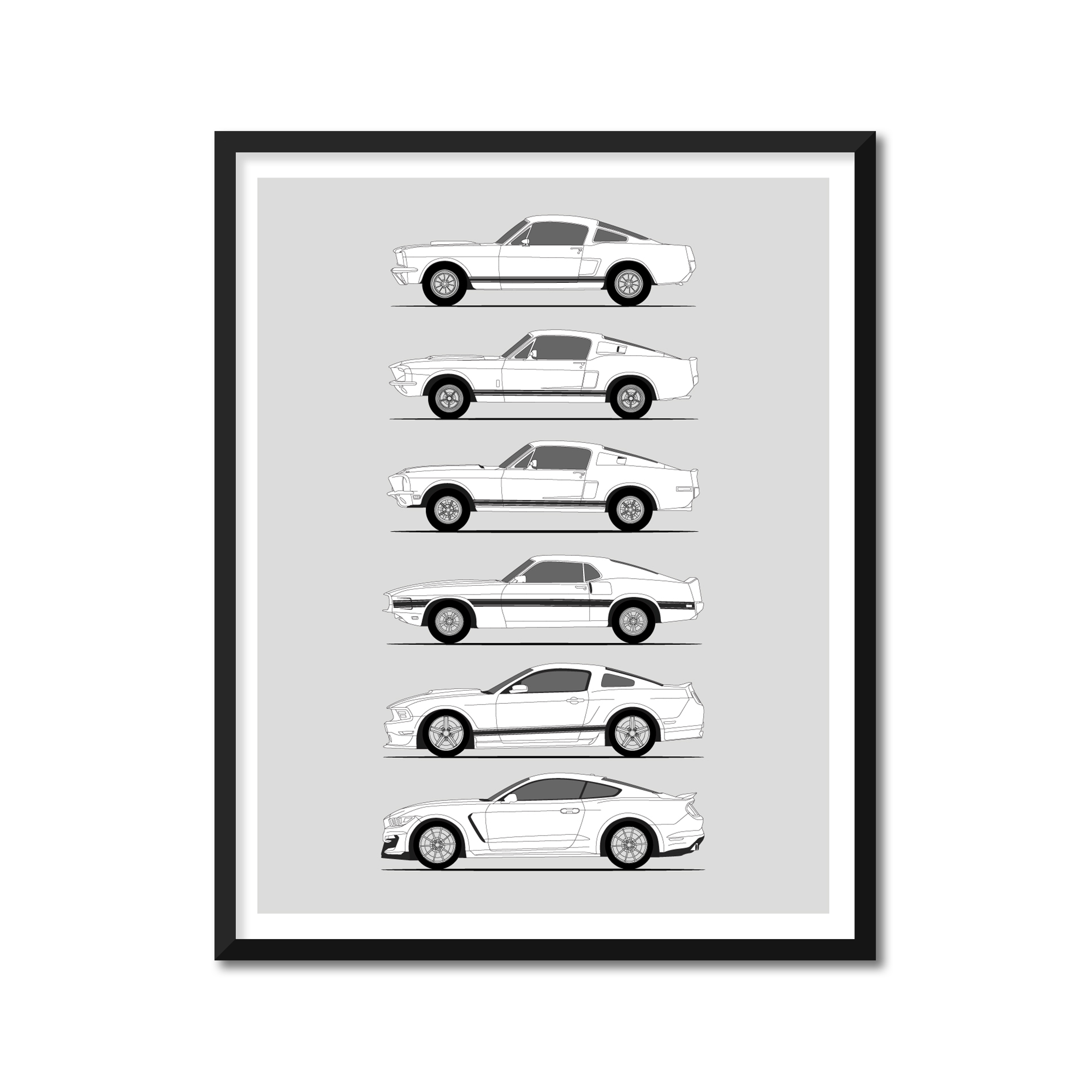 Shelby GT350 Generations (Ford) (Side Profile)