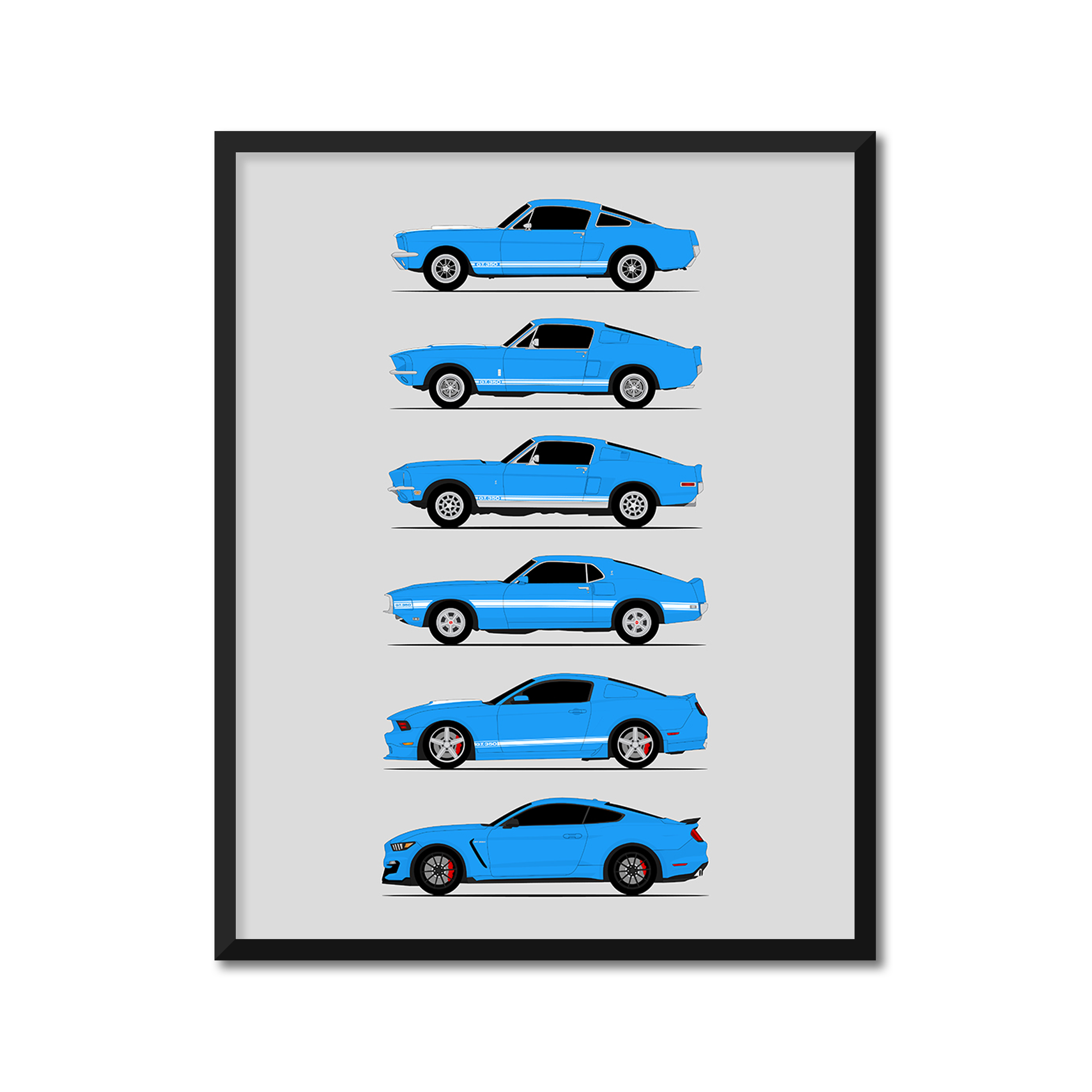 Shelby GT350 Generations (Ford) (Side Profile)