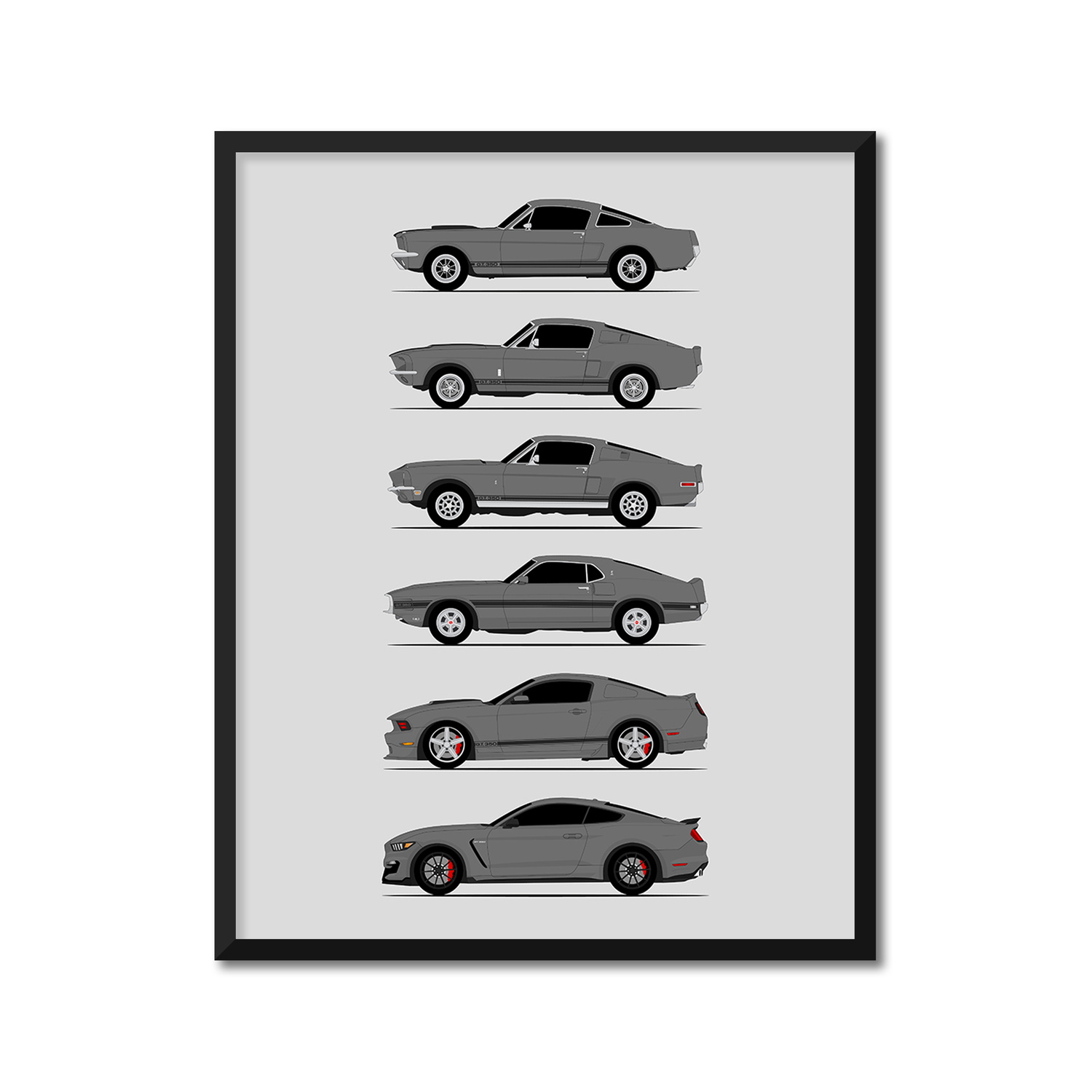 Shelby GT350 Generations (Ford) (Side Profile)