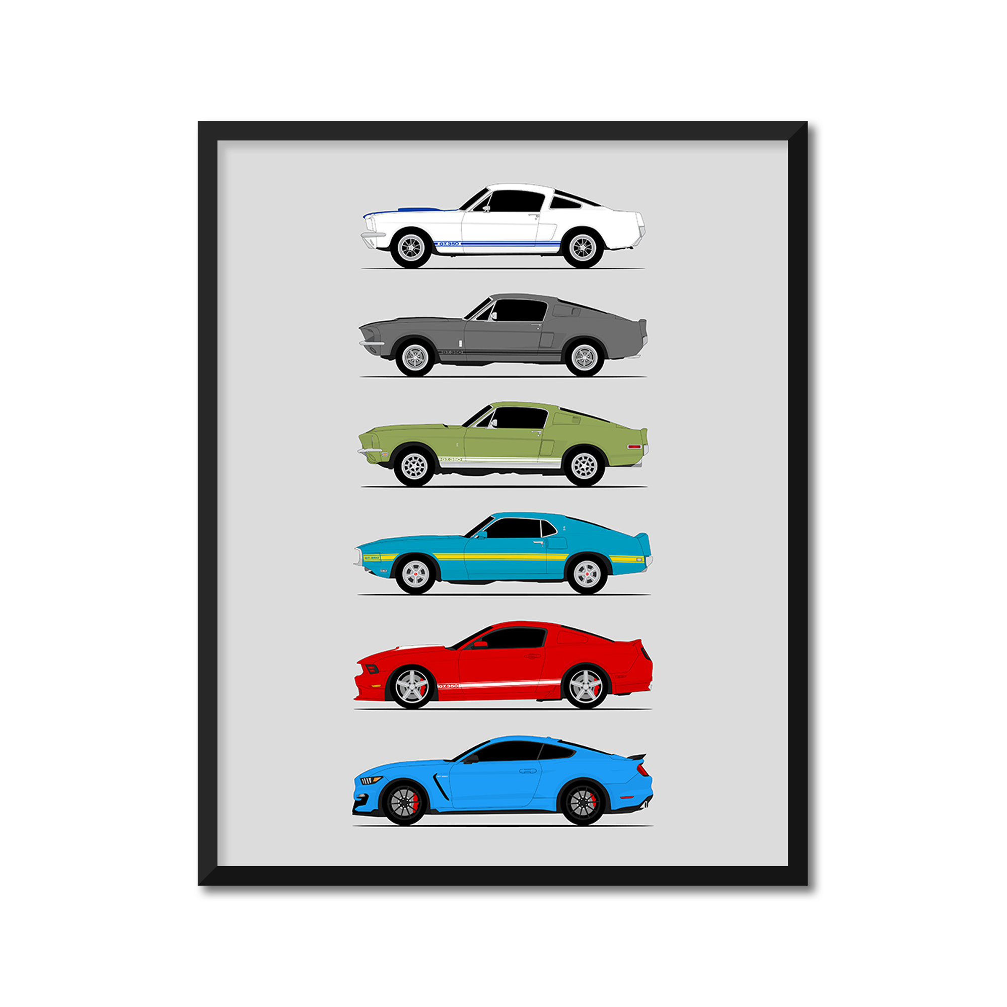 Shelby GT350 Generations (Ford) (Side Profile)