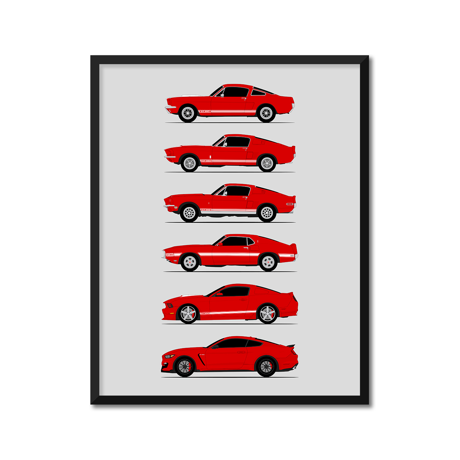 Shelby GT350 Generations (Ford) (Side Profile)