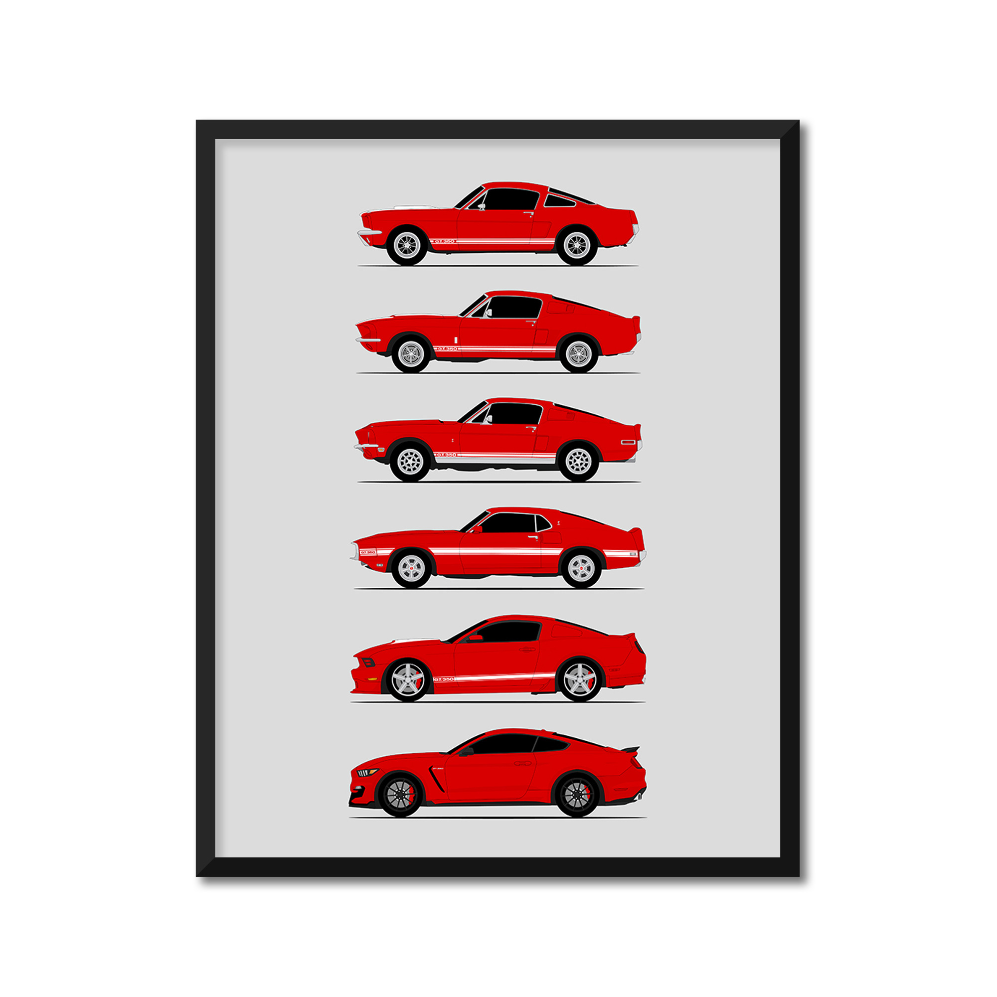 Shelby GT350 Generations (Ford) (Side Profile)
