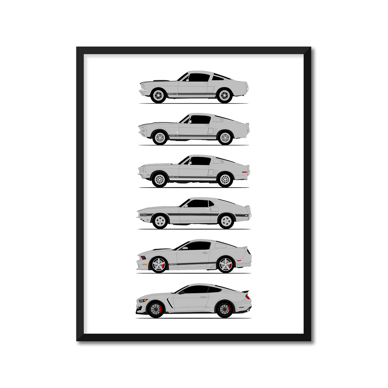 Shelby GT350 Generations (Ford) (Side Profile)