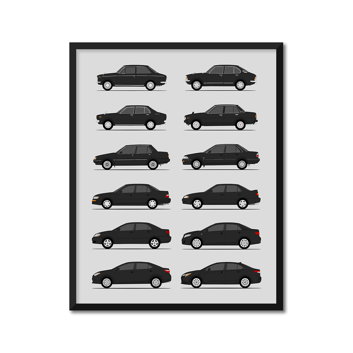 Toyota Corolla Generations (Side Profile)