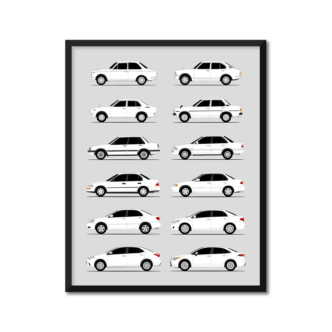 Toyota Corolla Generations (Side Profile)