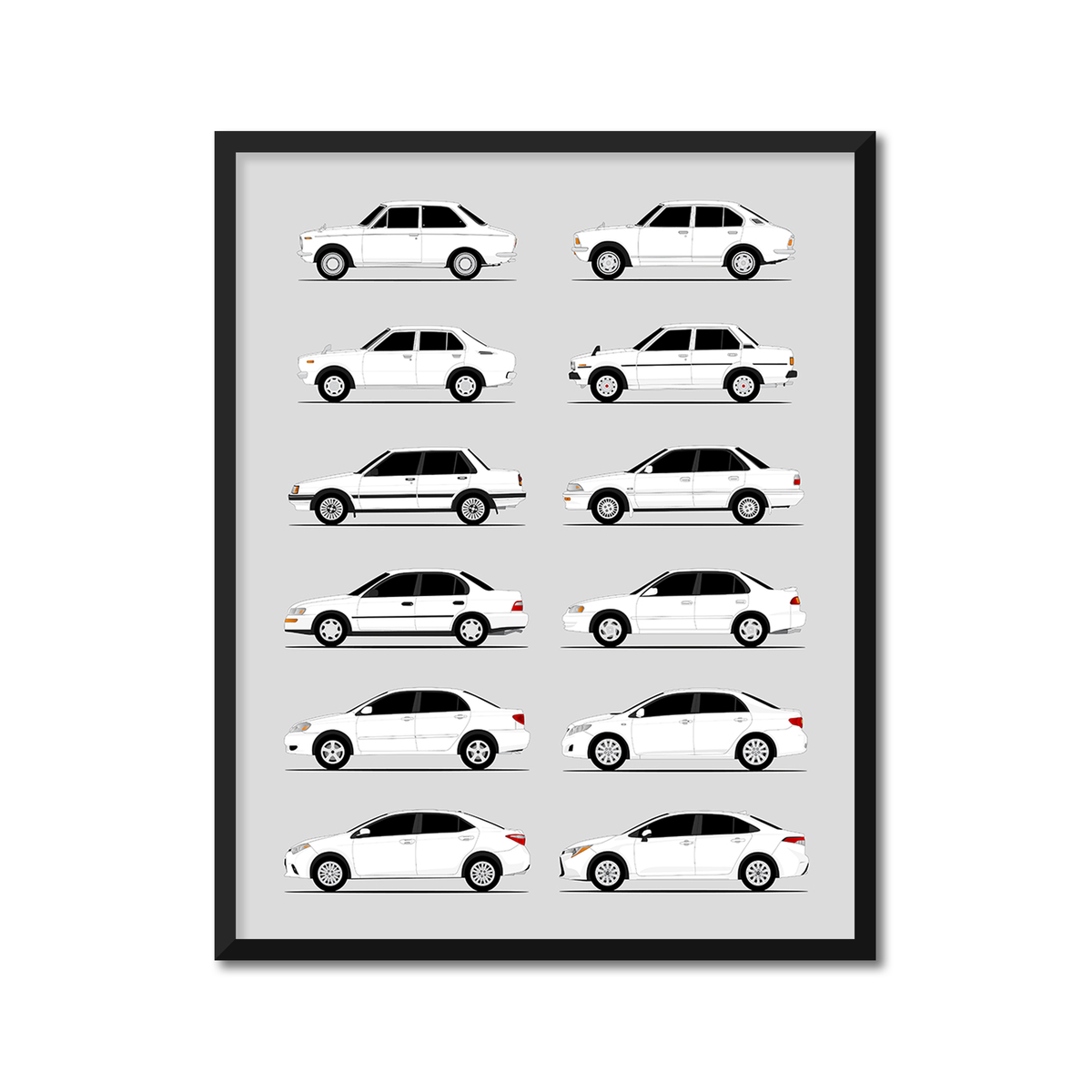 Toyota Corolla Generations (Side Profile)