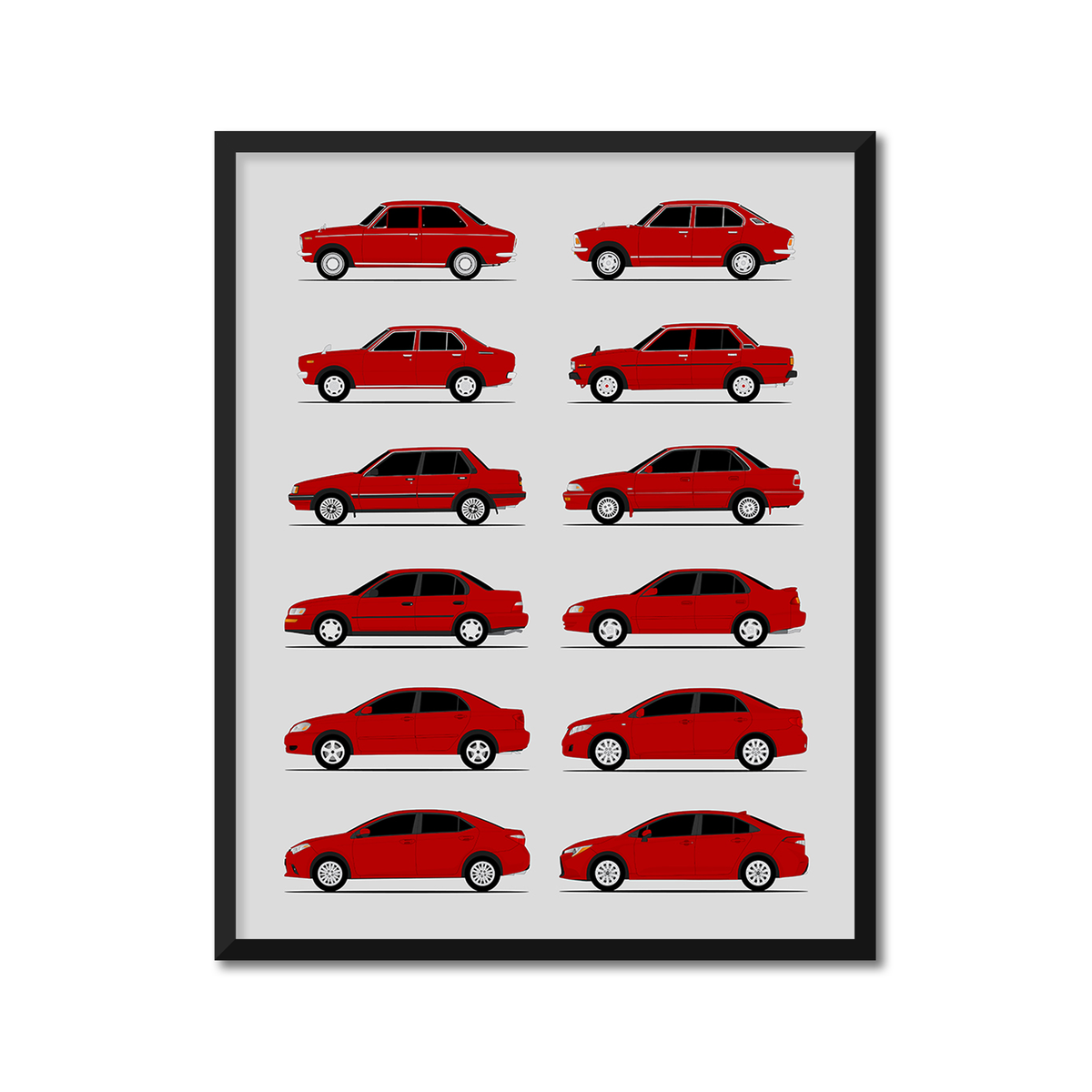 Toyota Corolla Generations (Side Profile)