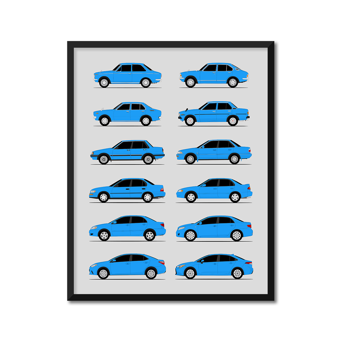 Toyota Corolla Generations (Side Profile)