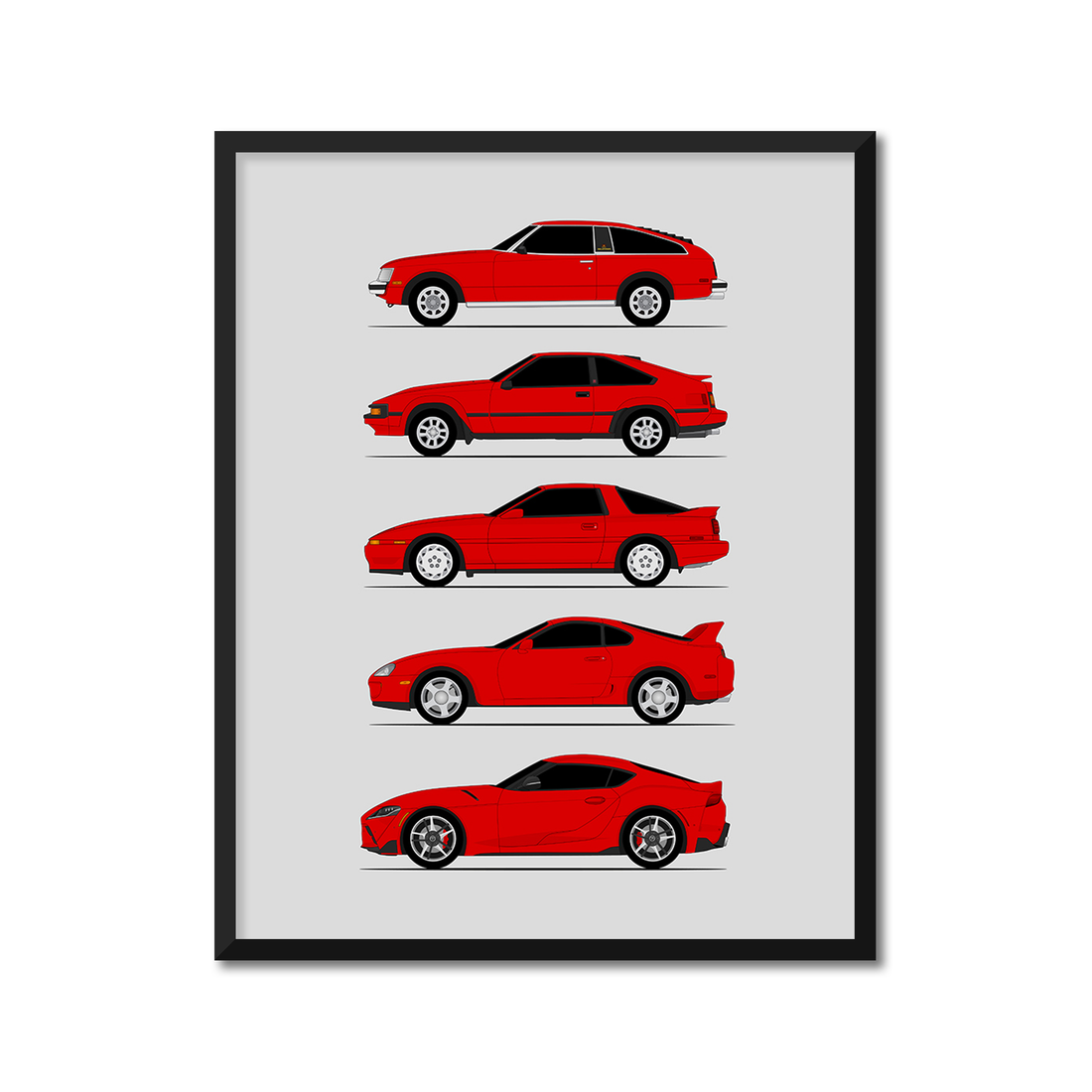 Toyota Supra Generations (Side Profile)