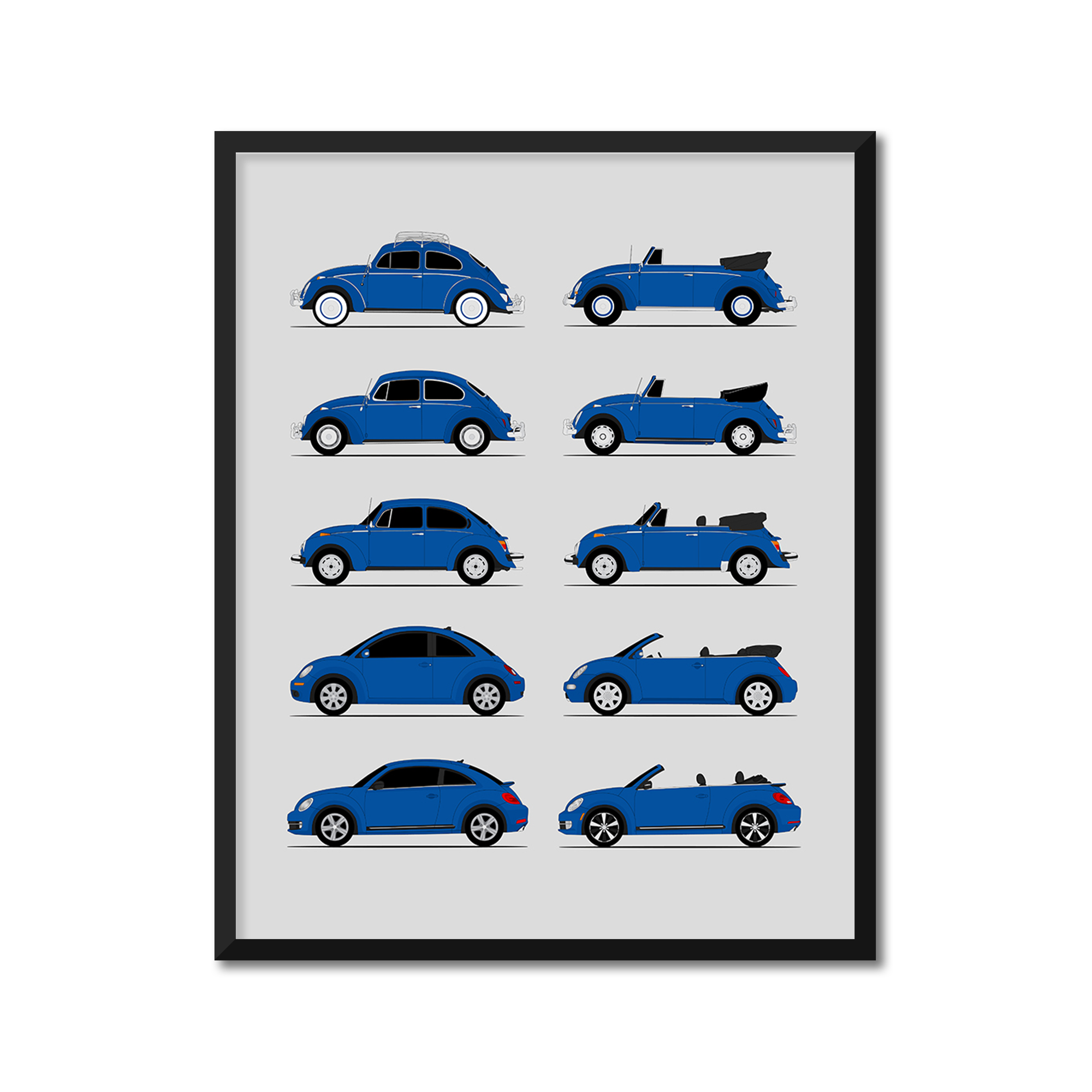 Volkswagen VW Beetle Generations (Side Profile)