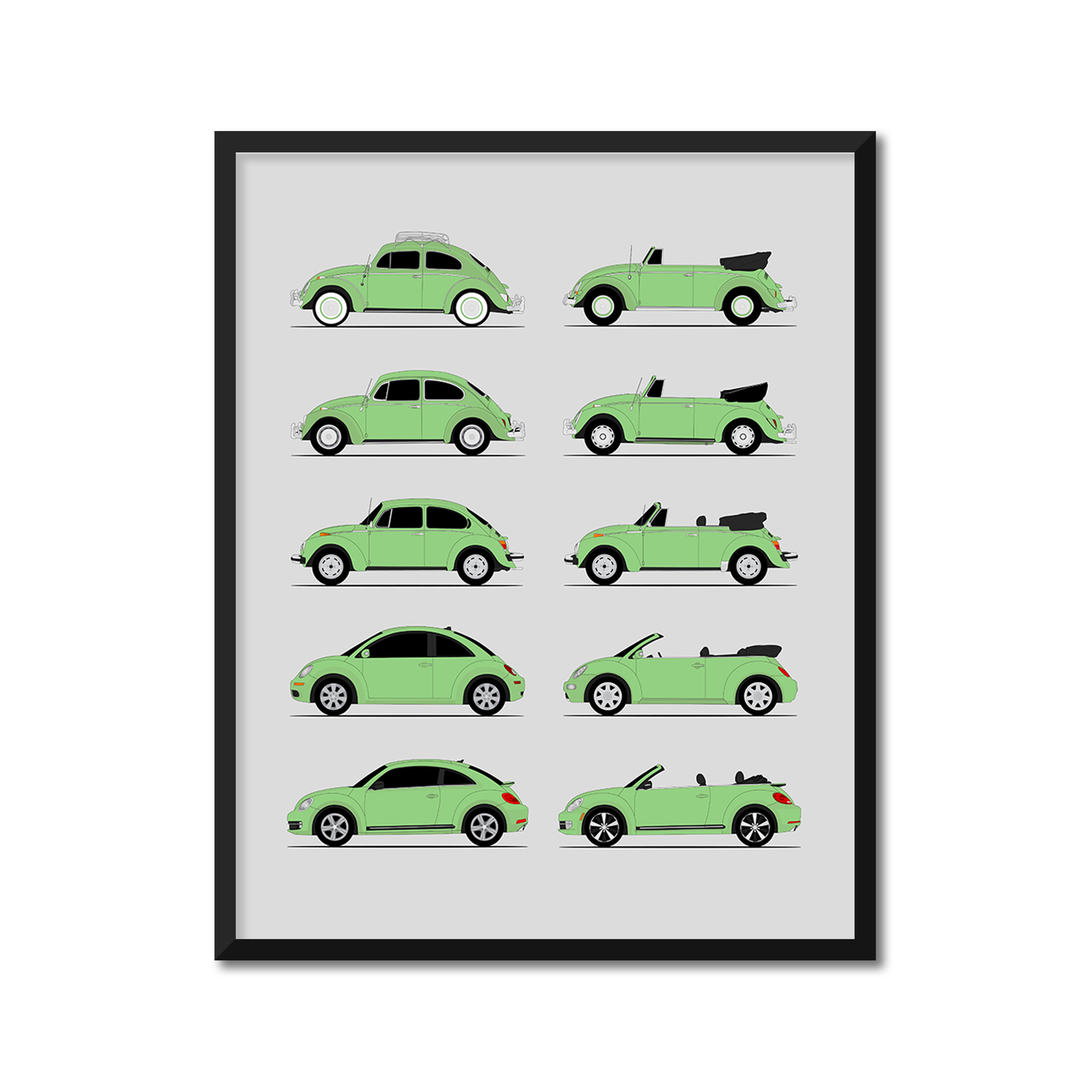 Volkswagen VW Beetle Generations (Side Profile)