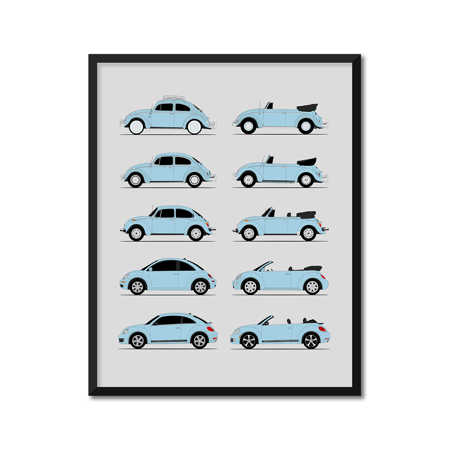 Volkswagen VW Beetle Generations (Side Profile)