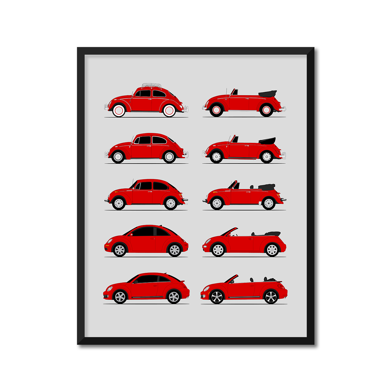 Volkswagen VW Beetle Generations (Side Profile)